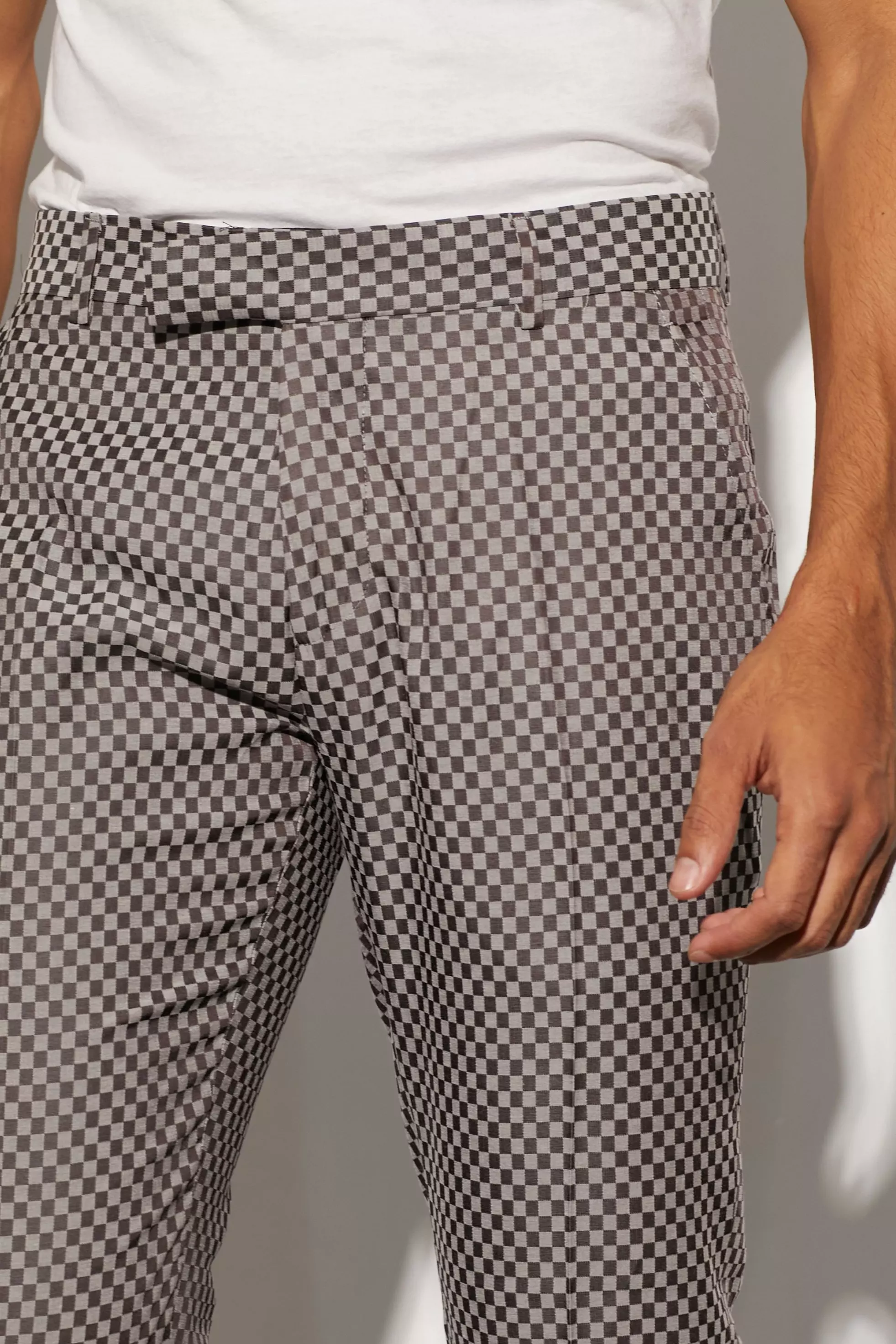 Pantalon de costume slim à carreaux, Grey autre image