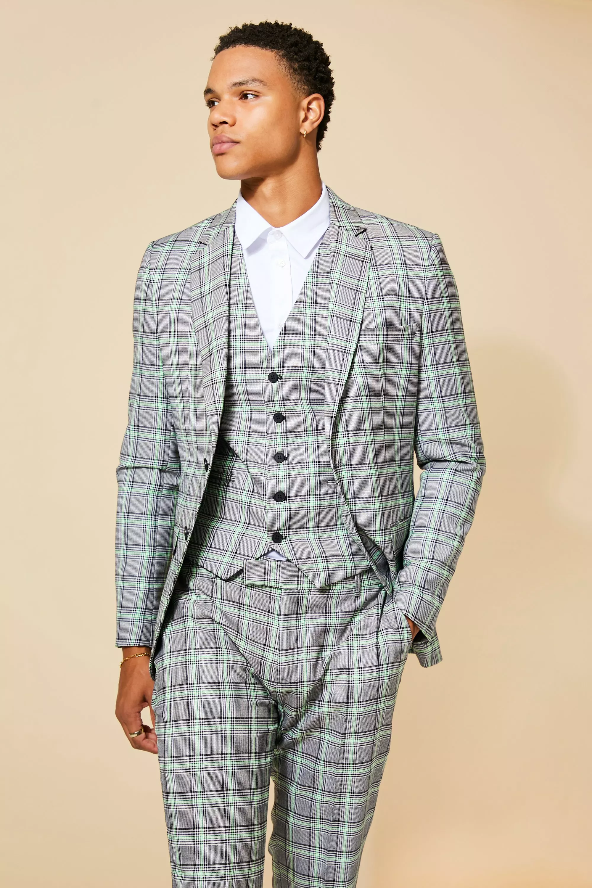 【MODERNIF】mild check suit jaket Buy Charcoal Grey Regular Fit Check Suit:Jacket from Next USA