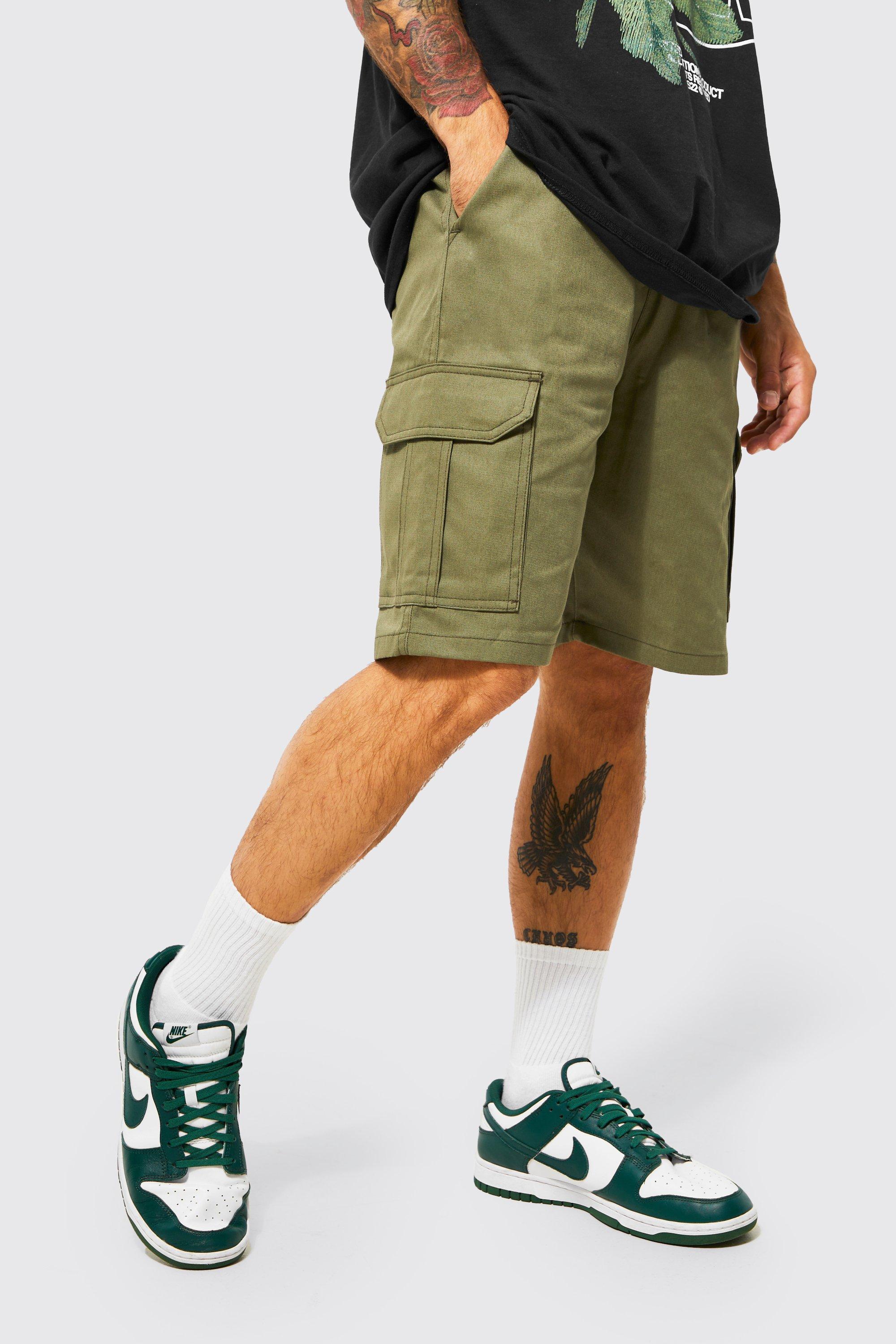 Stretch waist hot sale cargo shorts