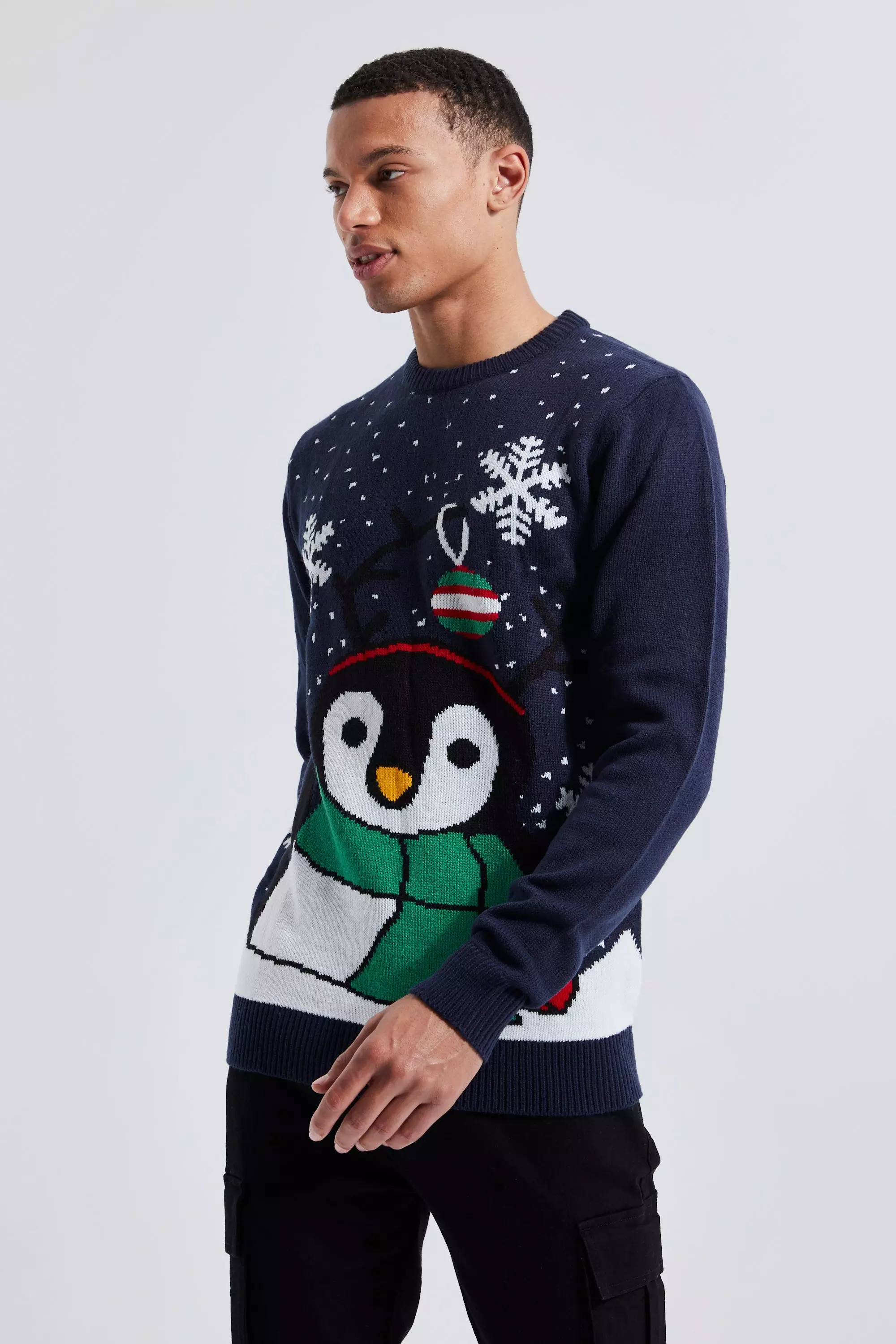 Tall - Pull de Noël à motif pingouin, Navy autre image
