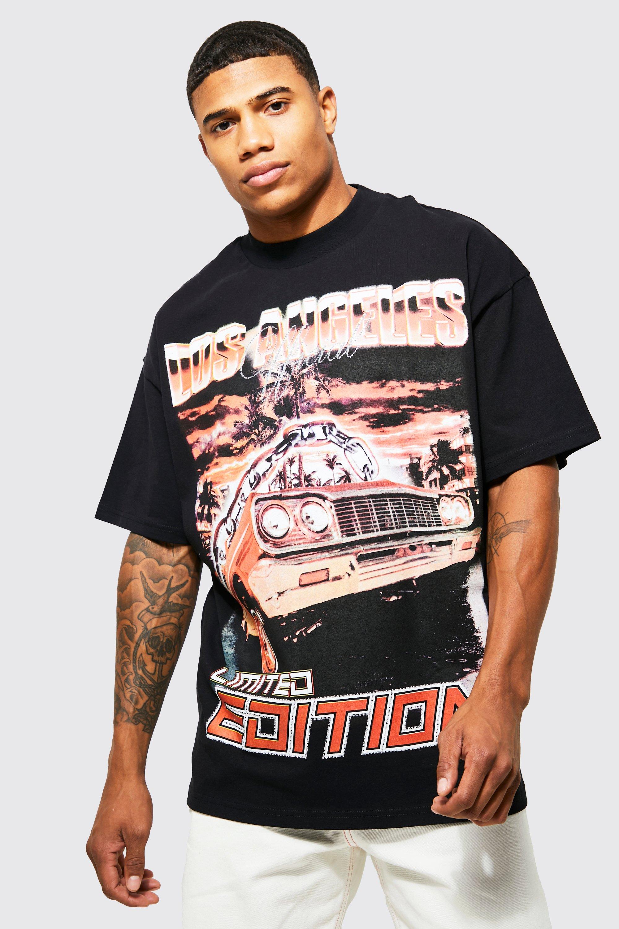 boohooMAN Men's Oversized Car Graphic T-Shirt