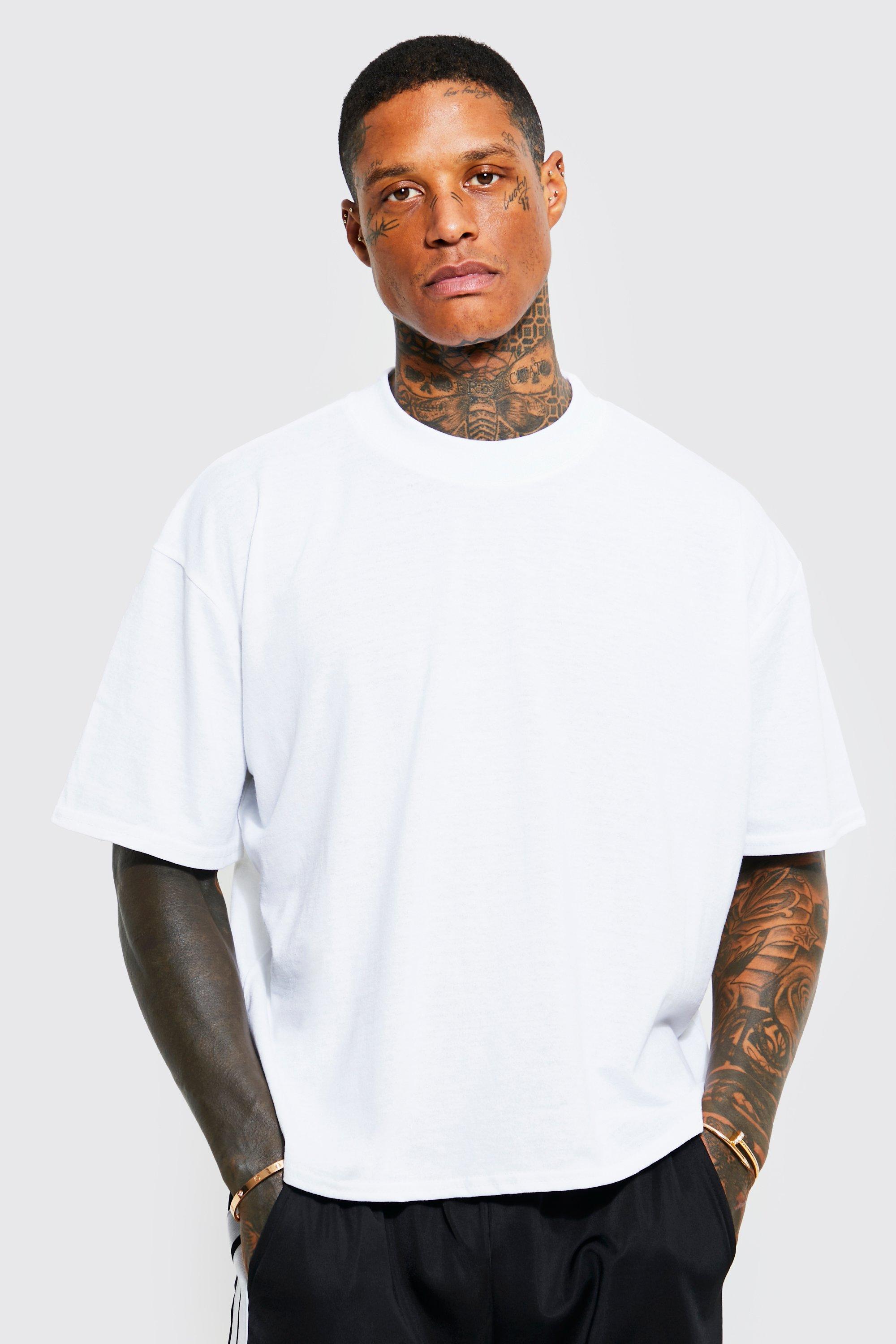 Boxy Fit Extended Neck T-shirt | boohooMAN USA