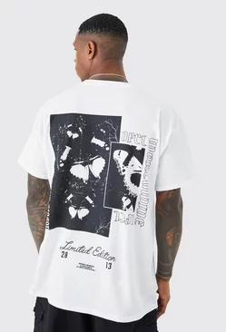 White Oversized Butterfly Back Print T-shirt