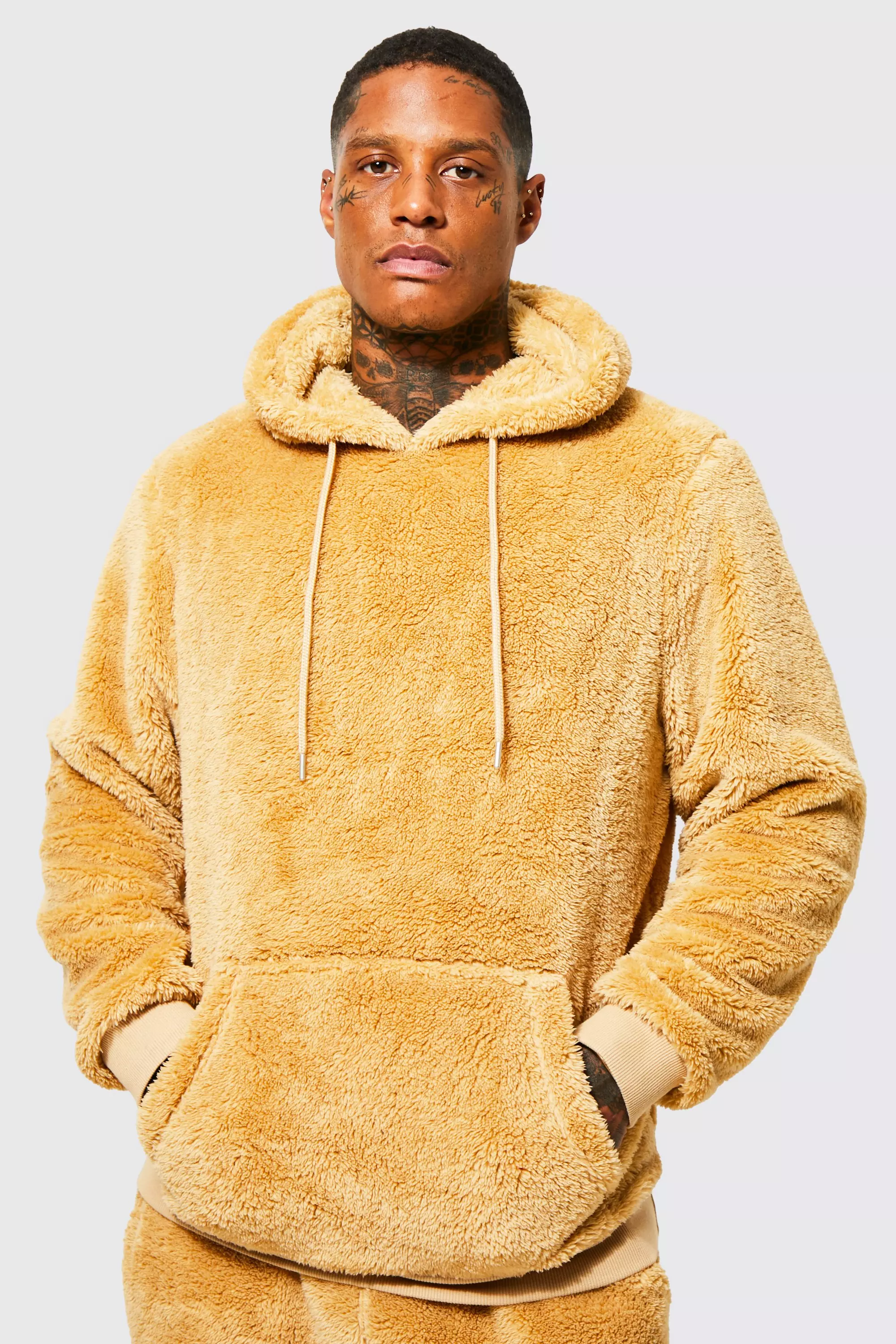 Boohooman yellow hoodie hotsell