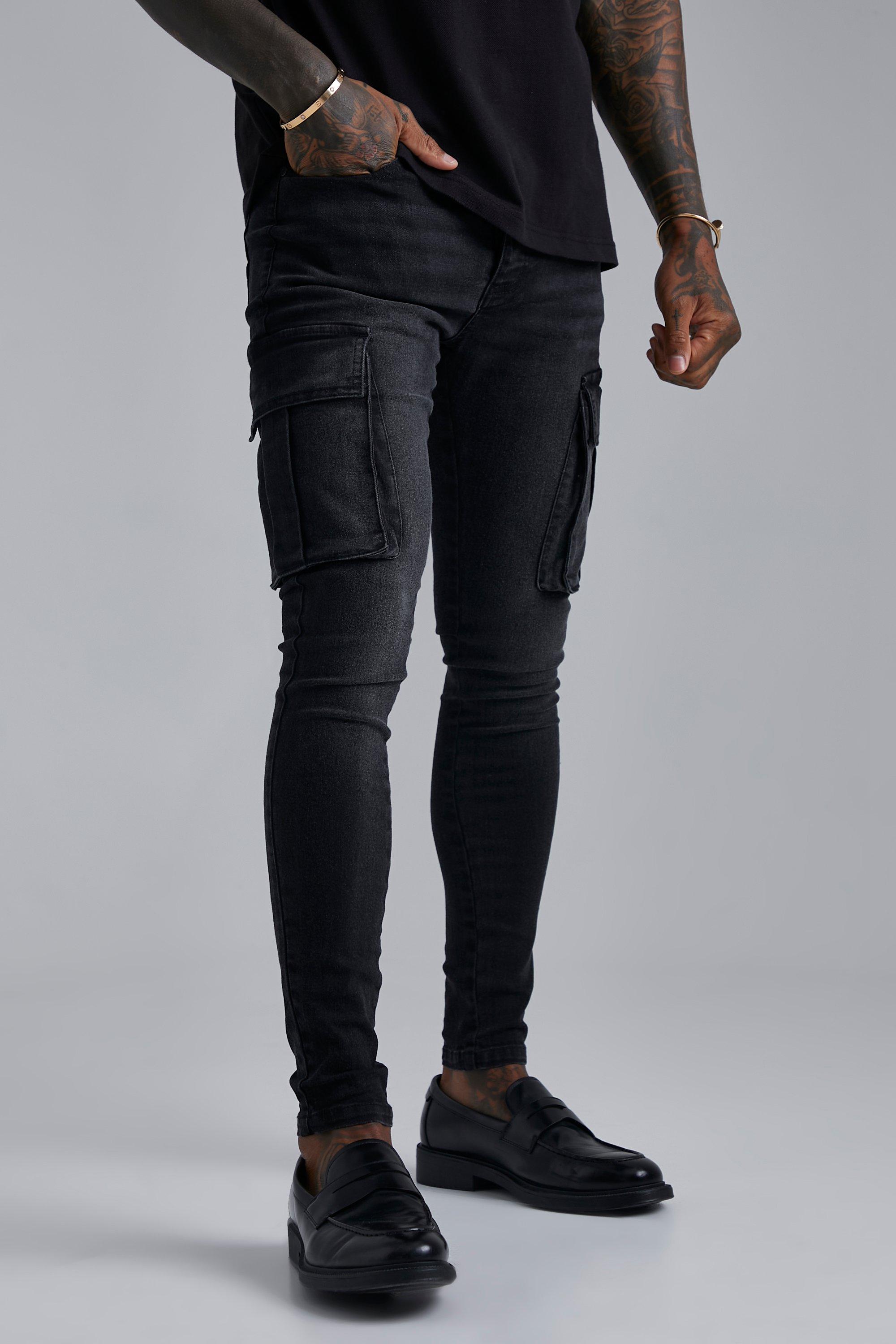 Coated denim black joggers Slim fit, Djab, Shop Men's Skinny & Super  Skinny Jeans Online