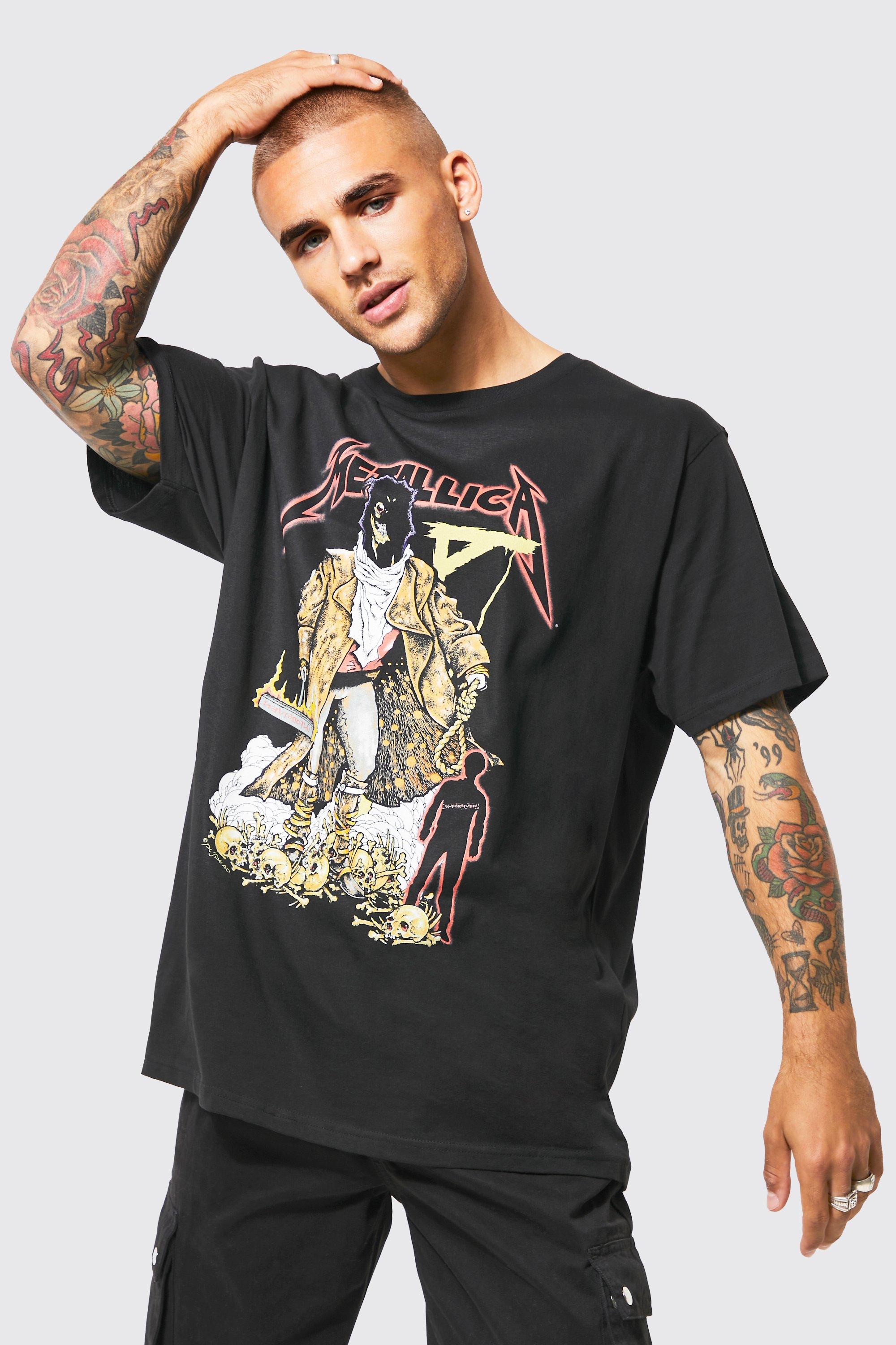 Oversized Metallica License T-shirt | boohooMAN USA