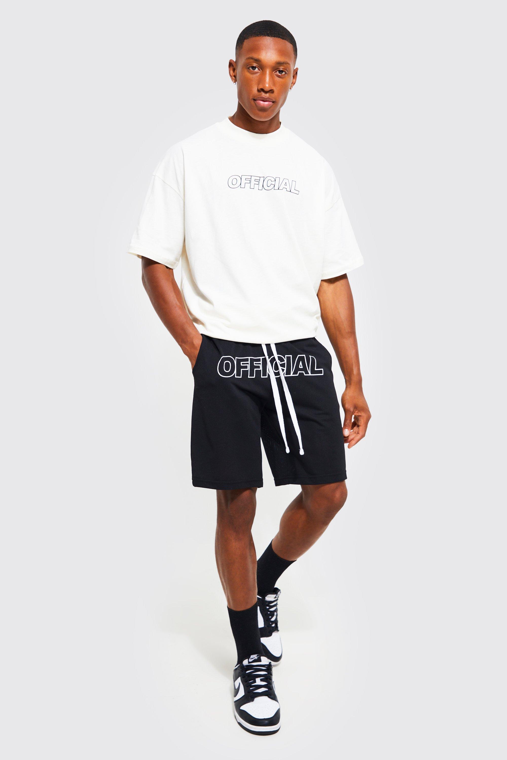 boohooMAN Men's Oversized Boxy Basketball Short Set