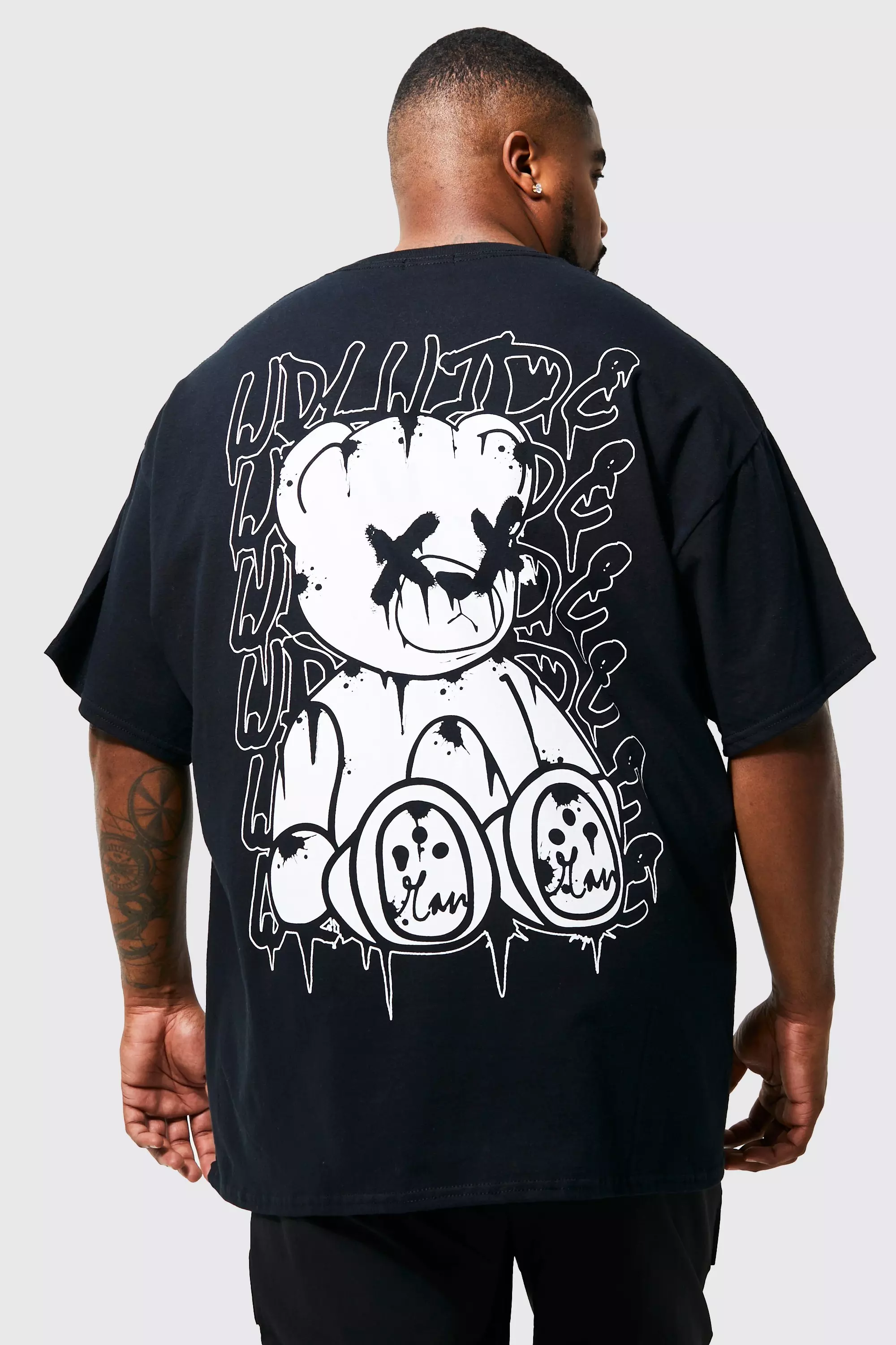 Plus T-Shirt mit Teddy Print, Black alternatives Bild