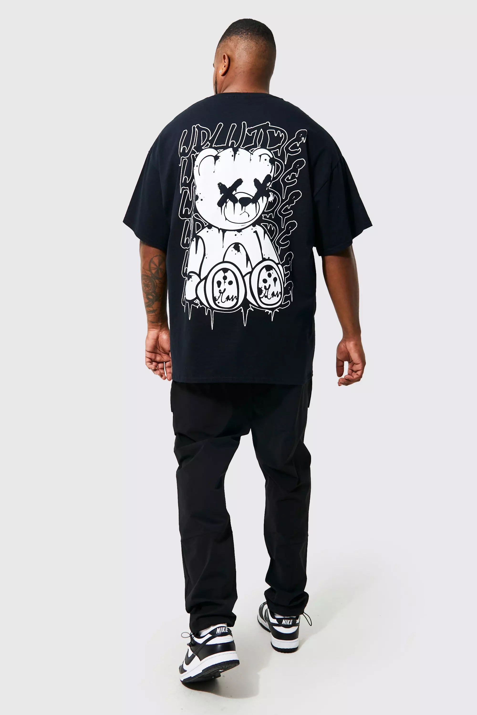 Plus T-Shirt mit Teddy Print, Black alternatives Bild
