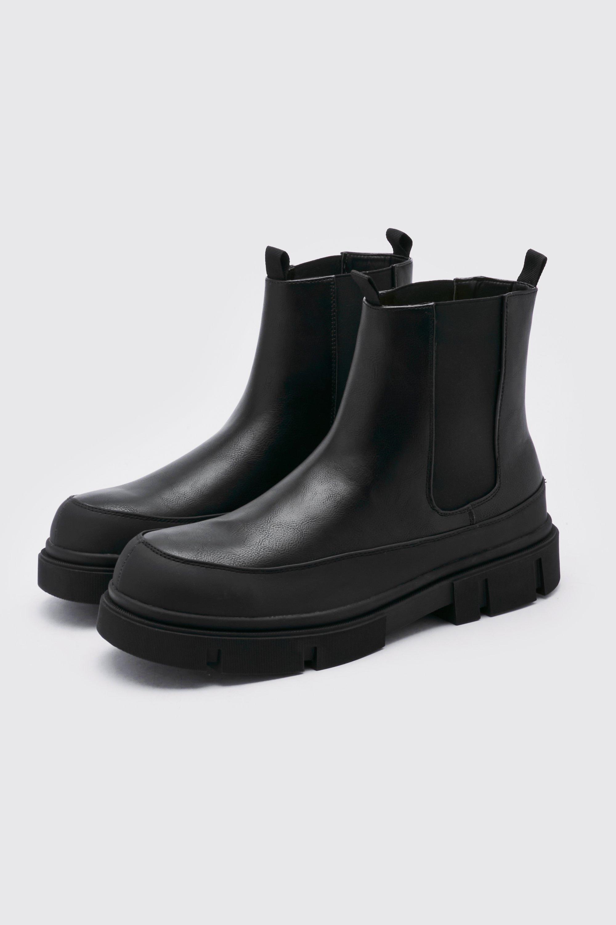 Track Sole Chelsea Boot | boohooMAN USA