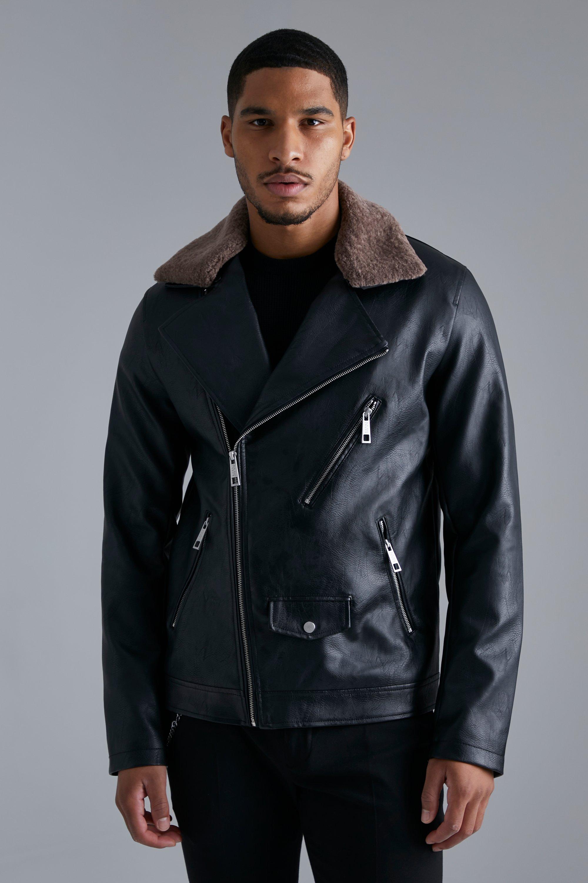 Boohooman on sale biker jacket