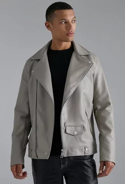 Men's Tall Leather Jackets | boohooMAN USA
