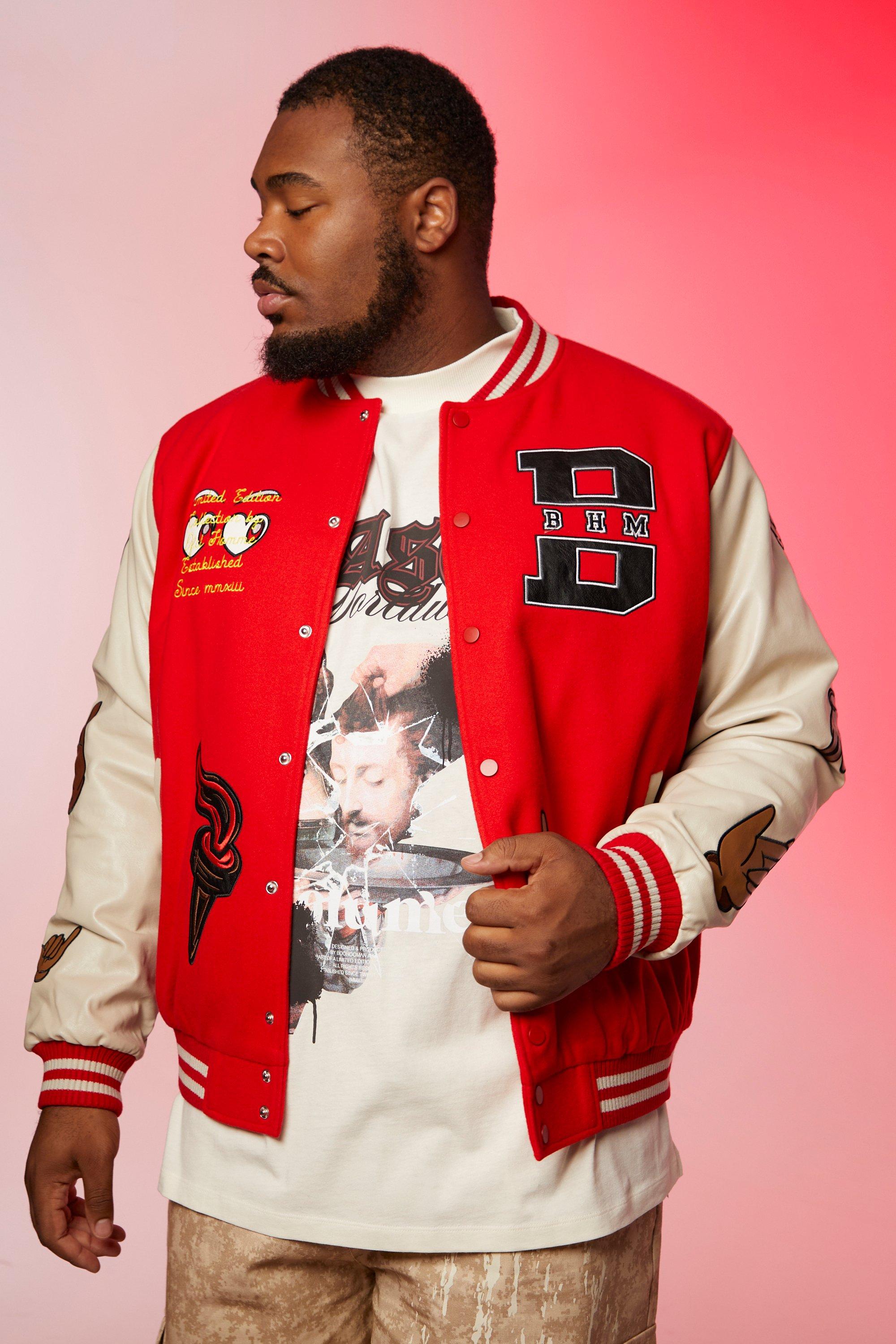 Varsity discount jacket boohooman