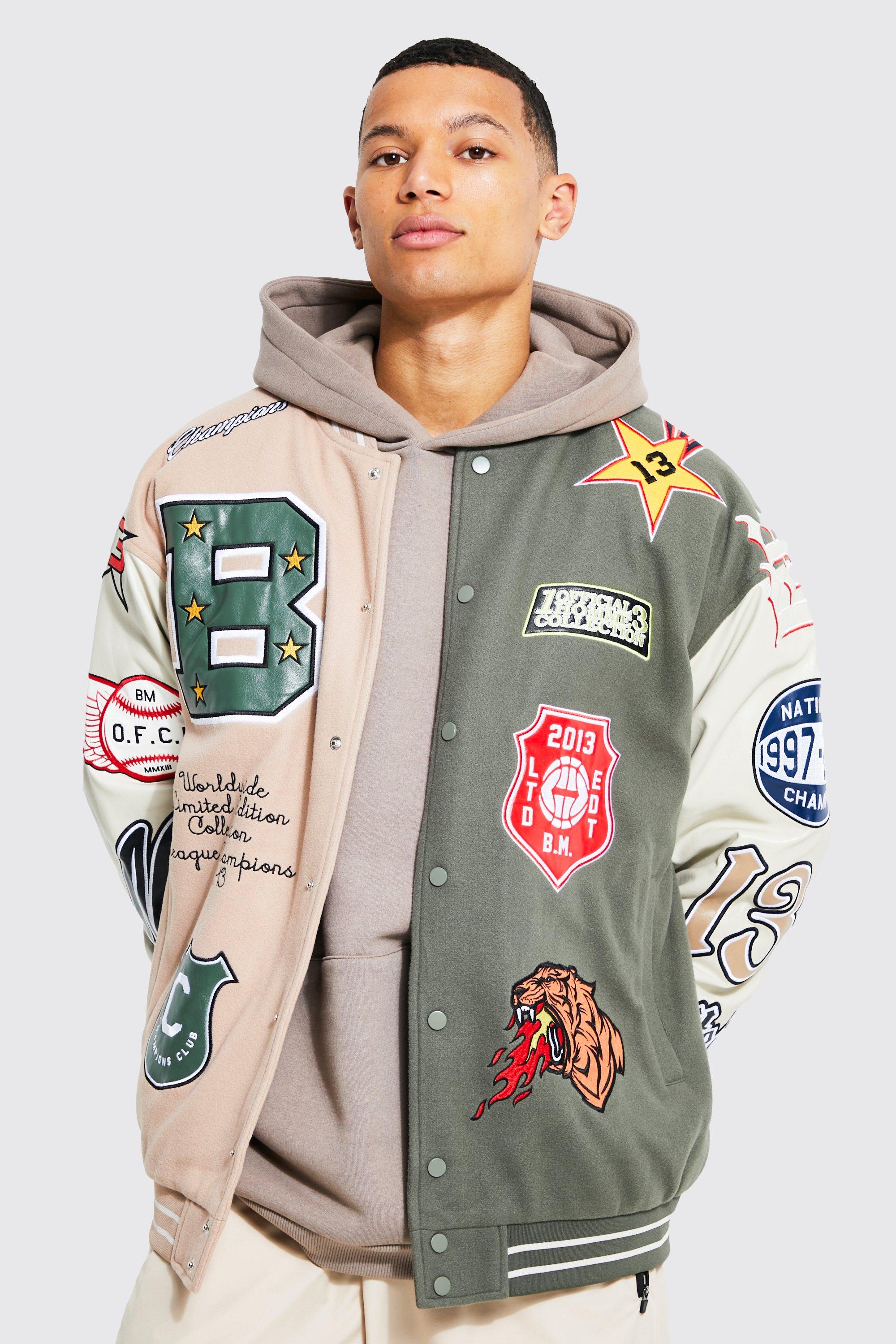 Jaded London Alaska varsity jacket in green