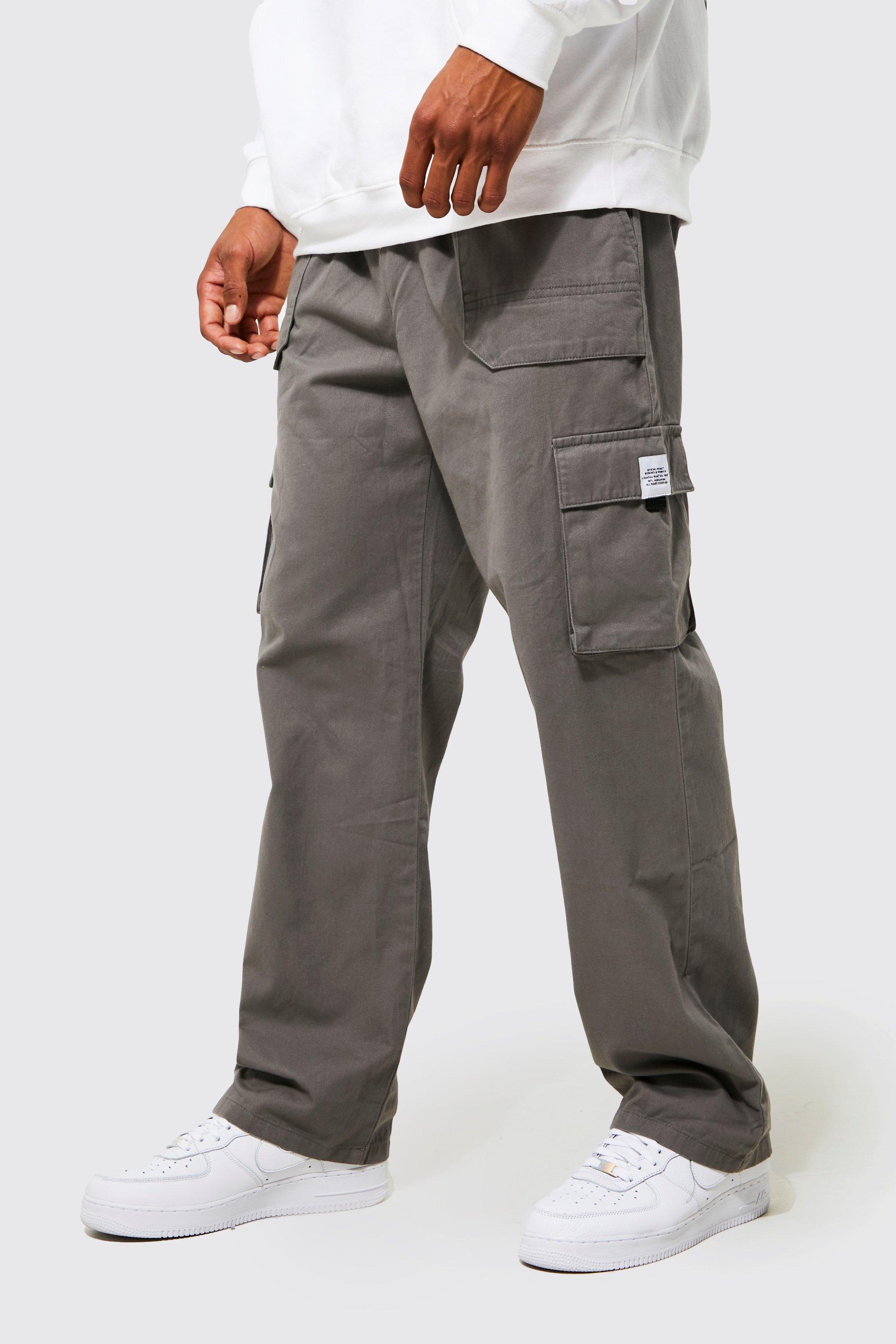 Elastic Waist Relaxed Fit Buckle Cargo Jogger | boohooMAN USA