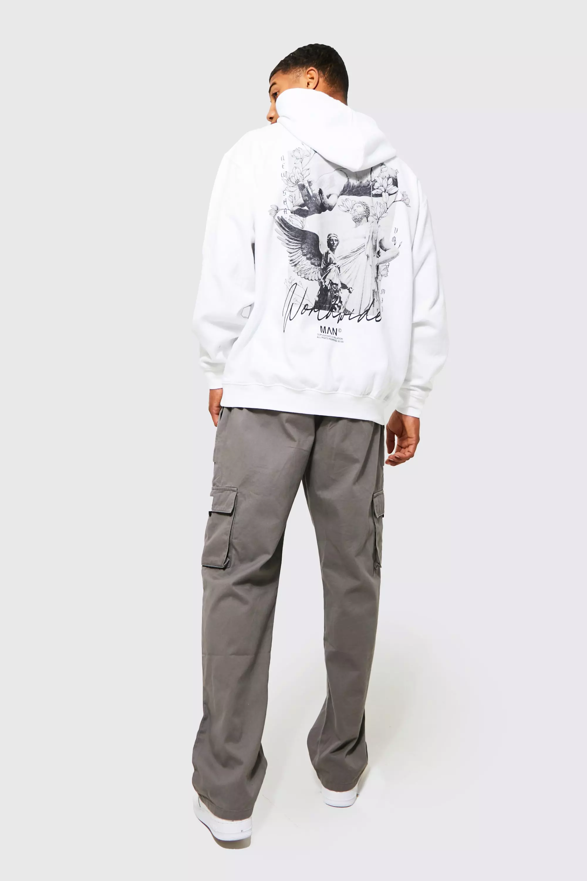 Lockere Twill Cargo-Jogginghose mit Gürtel, Slate alternatives Bild