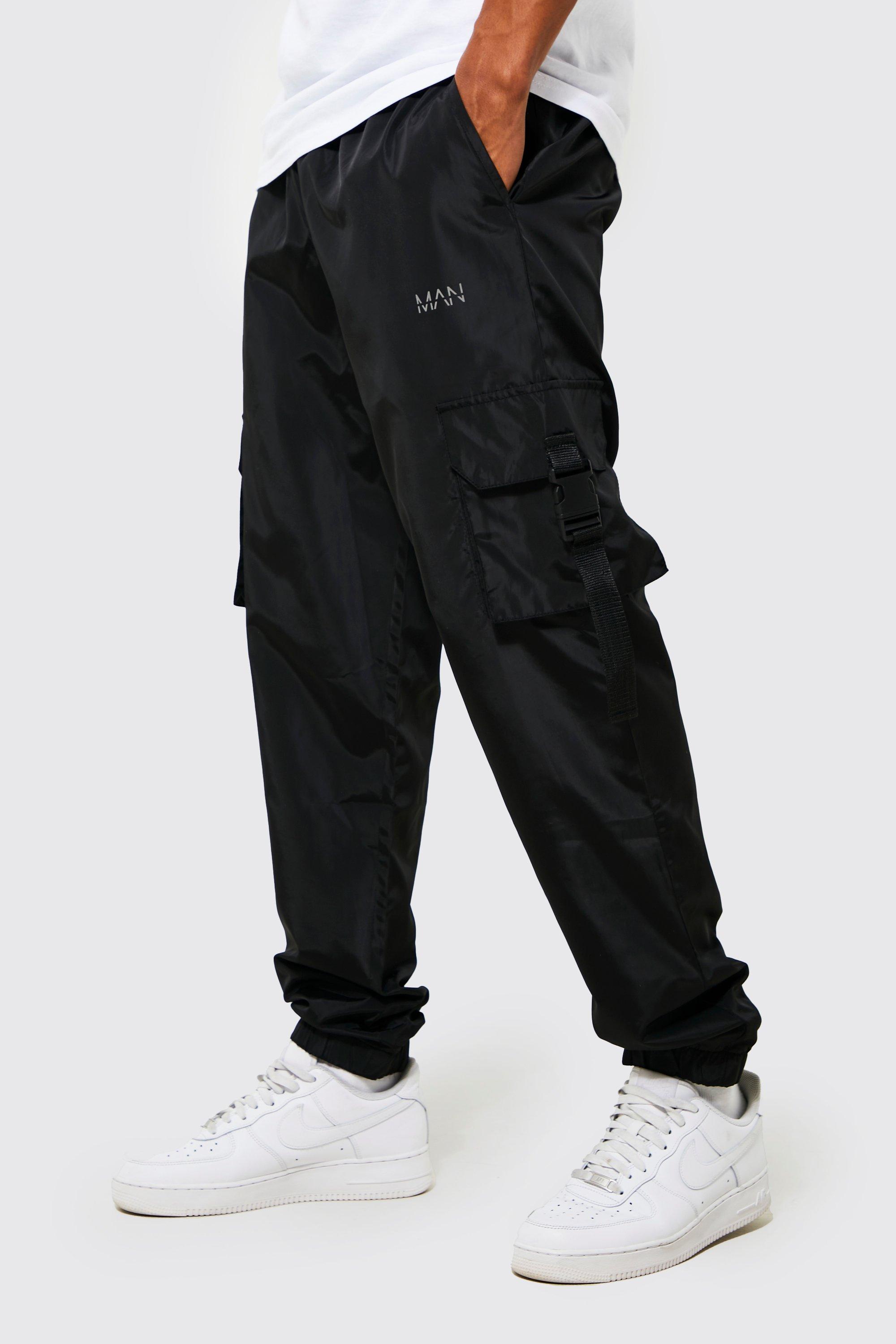 Original Man Reflective Shell Strap Cargo Pants | boohooMAN USA