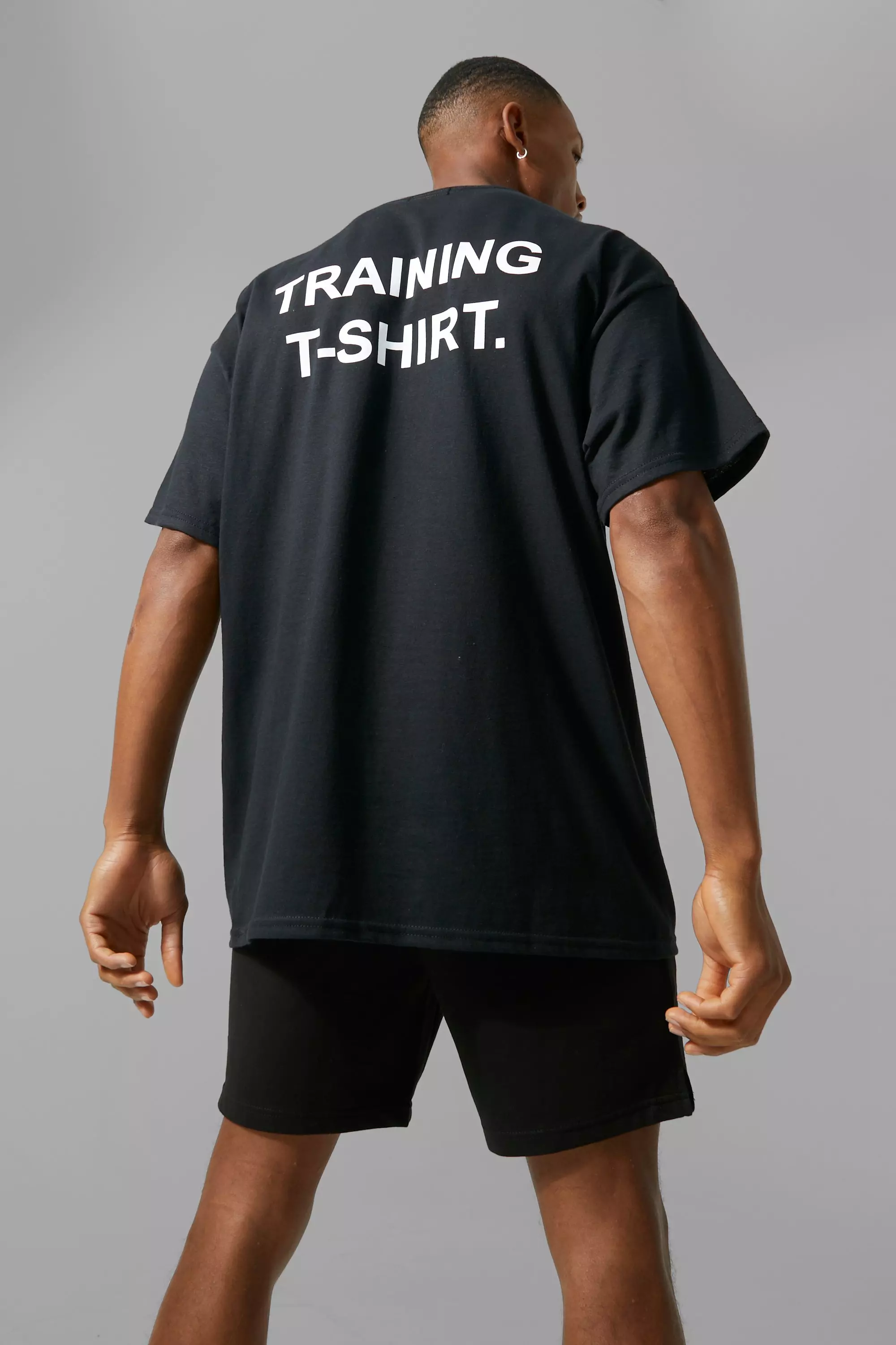 Man Active Oversized Training T-shirt Black