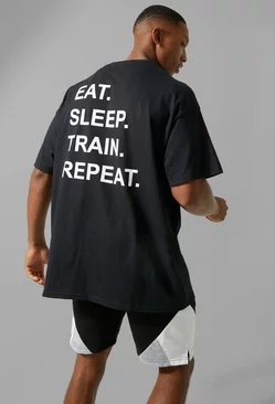 Black Man Active Oversized Repeat T-shirt