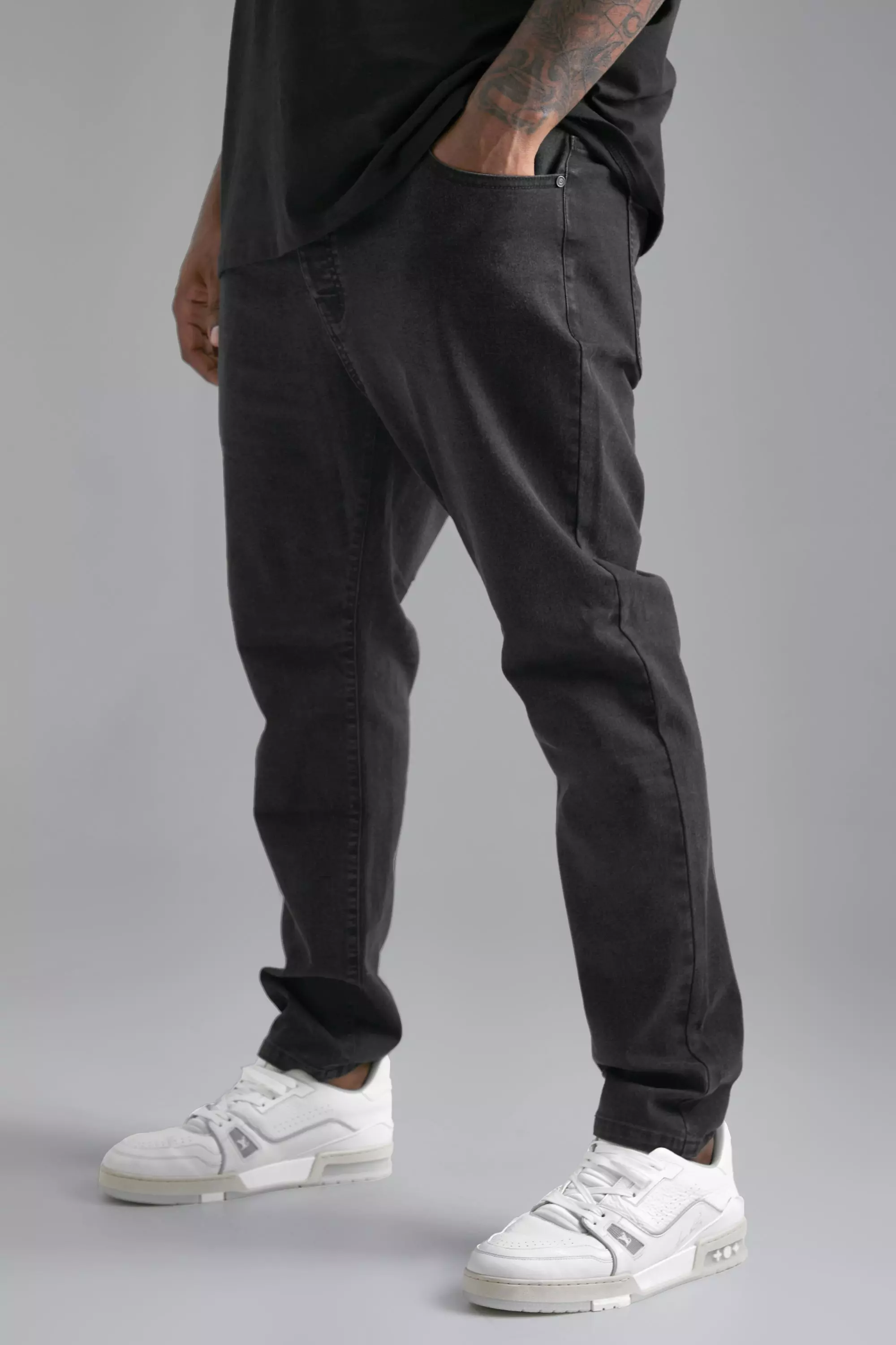 Coated denim black joggers Slim fit, Djab, Shop Men's Skinny & Super  Skinny Jeans Online