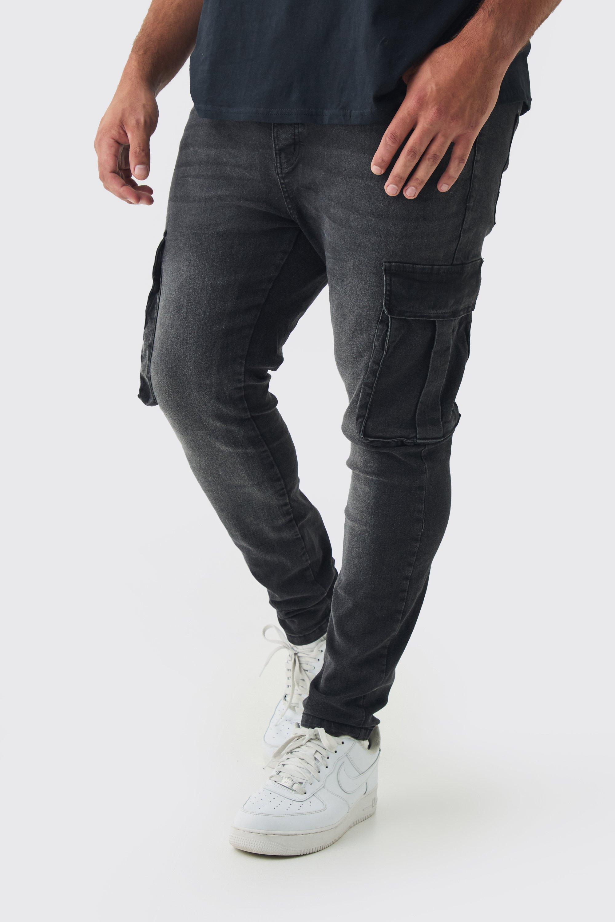 Plus Skinny Stretch Multi Pocket Cargo Jeans