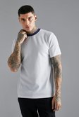 Ecru Jersey Textured Slim T-shirt