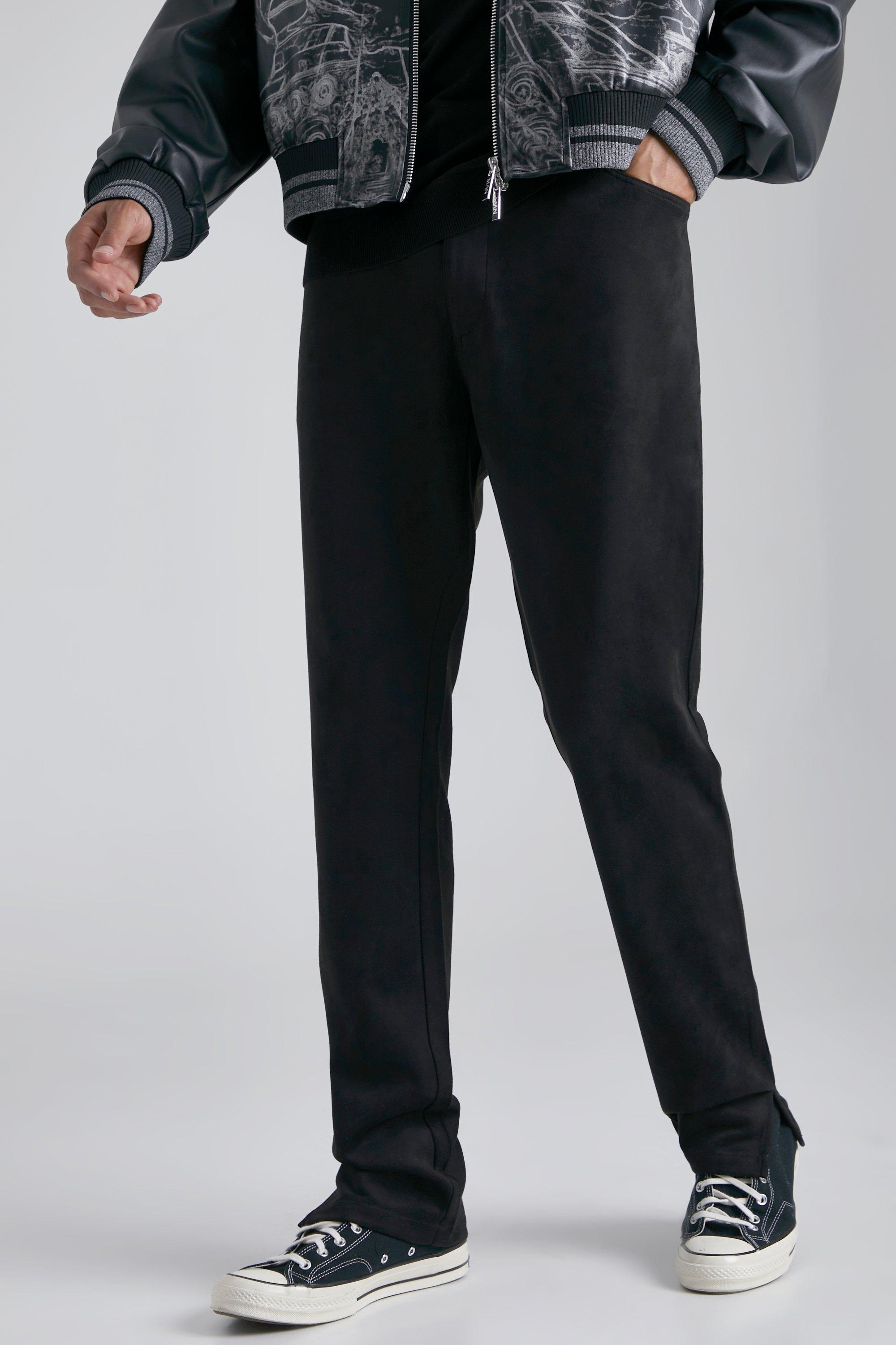 Slim Fit Suede Trousers