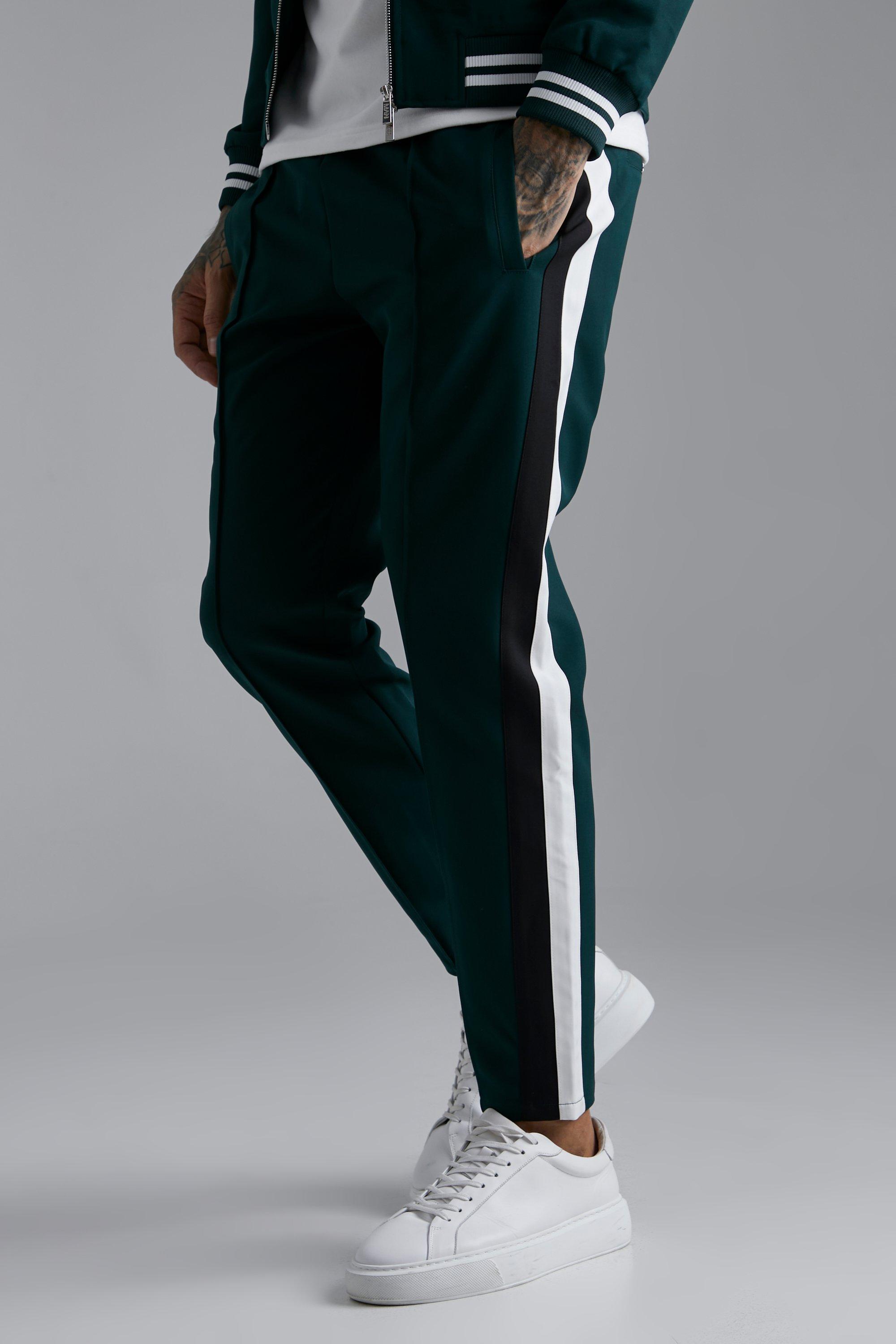 Green Getailleerde Varsity Broek