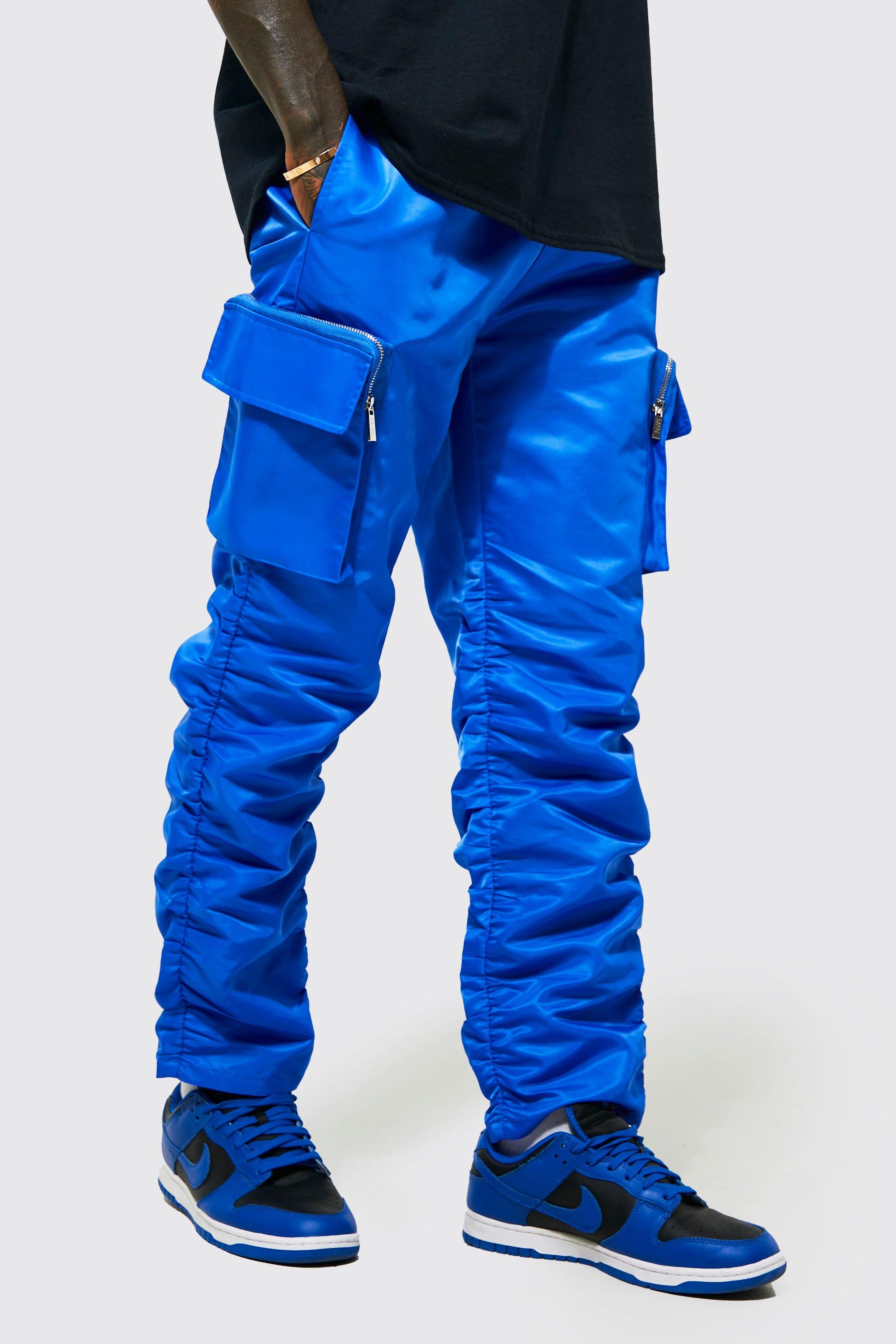 Royal blue cargo pants mens store