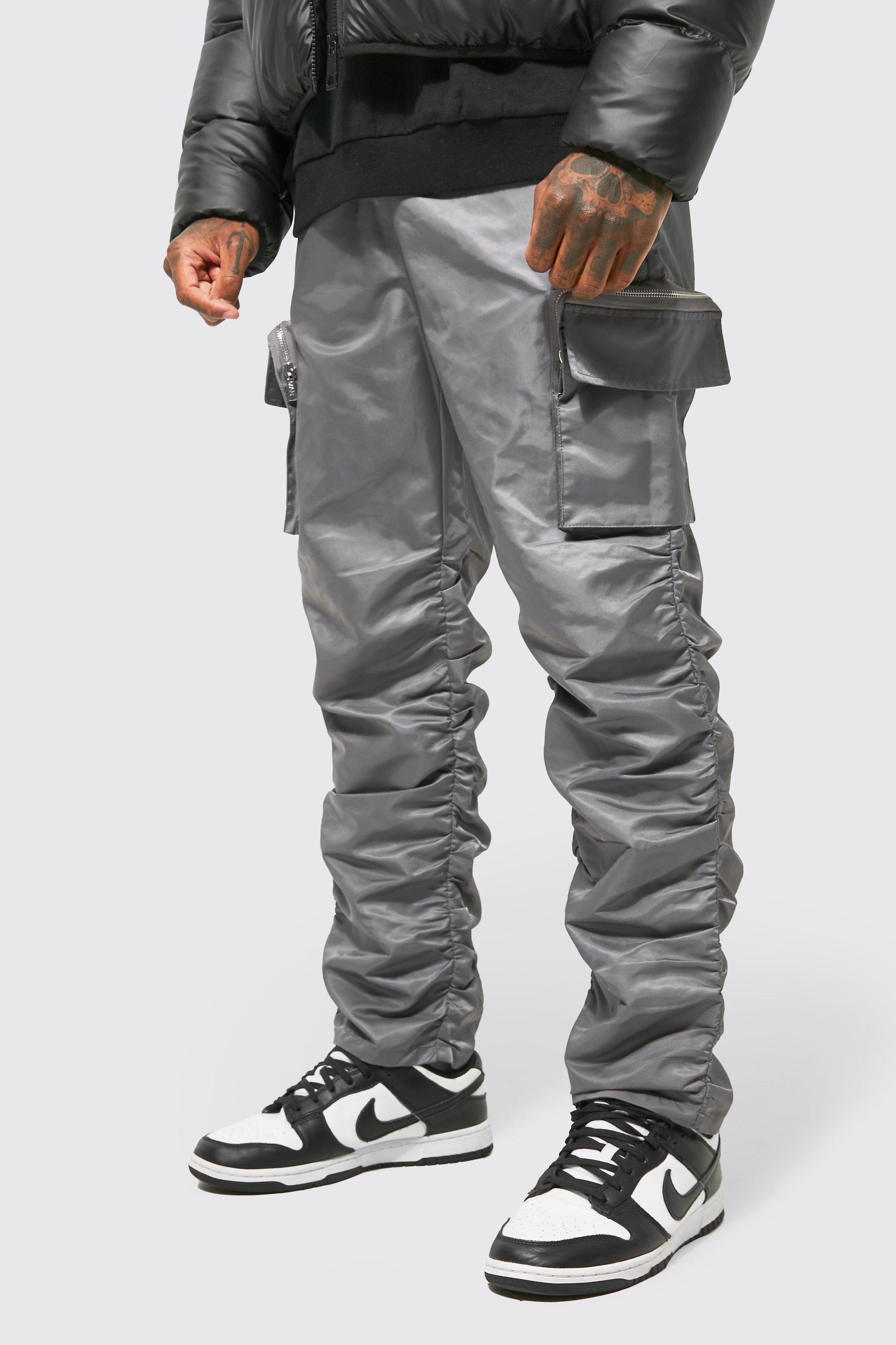 nylon bungee ruched cargo pants