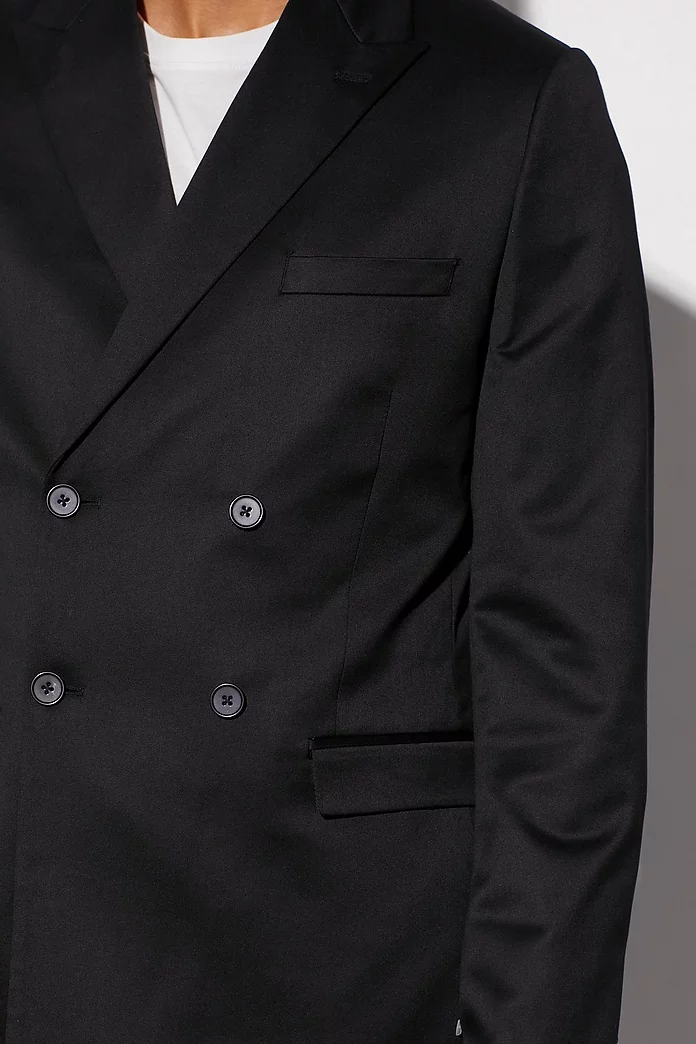Slim Double Breasted Satin Suit Jacket | boohooMAN USA Slim Double Breasted Satin Suit Jacket | boohooMAN USA