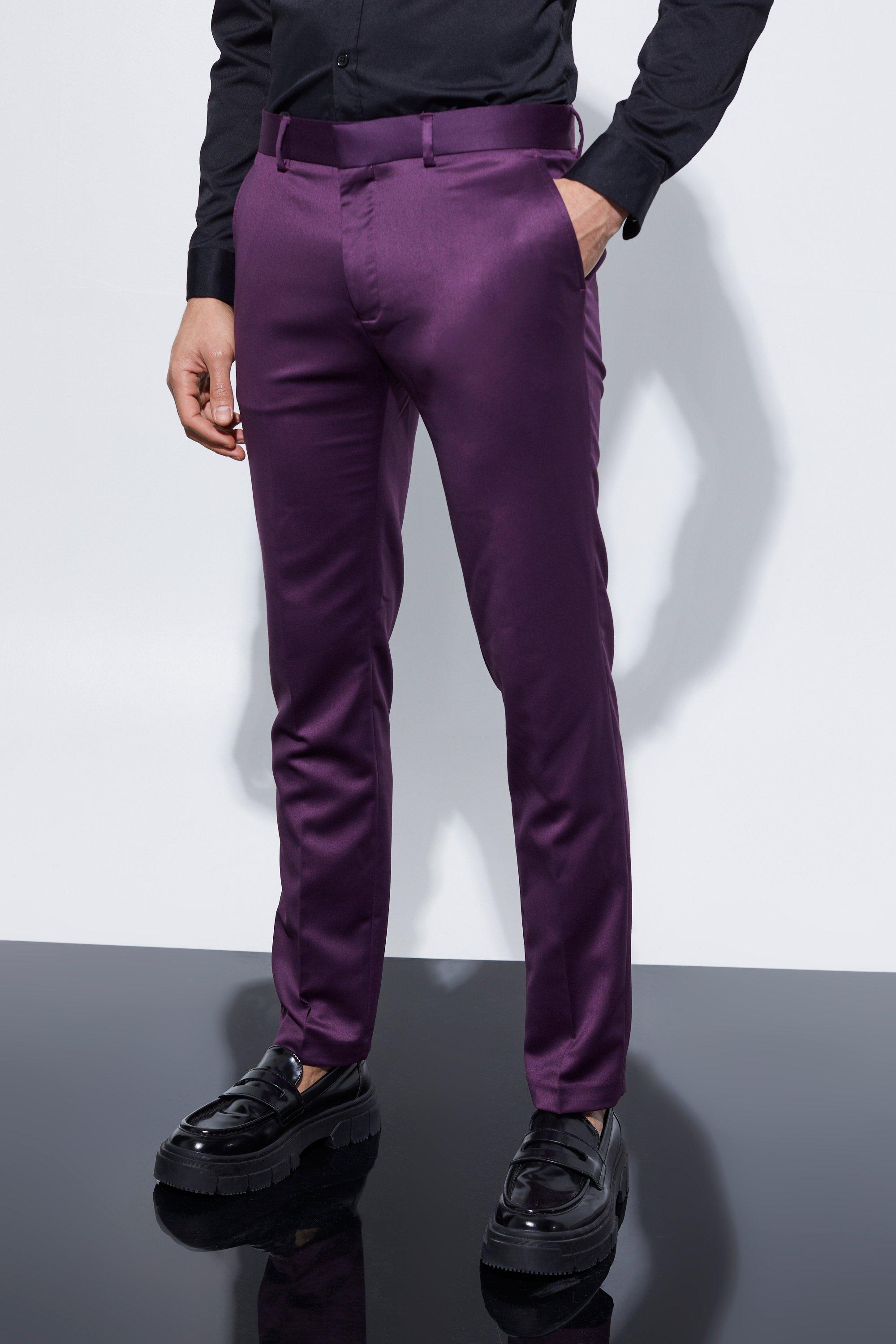 Skinny Satin Dress Pants | boohooMAN USA