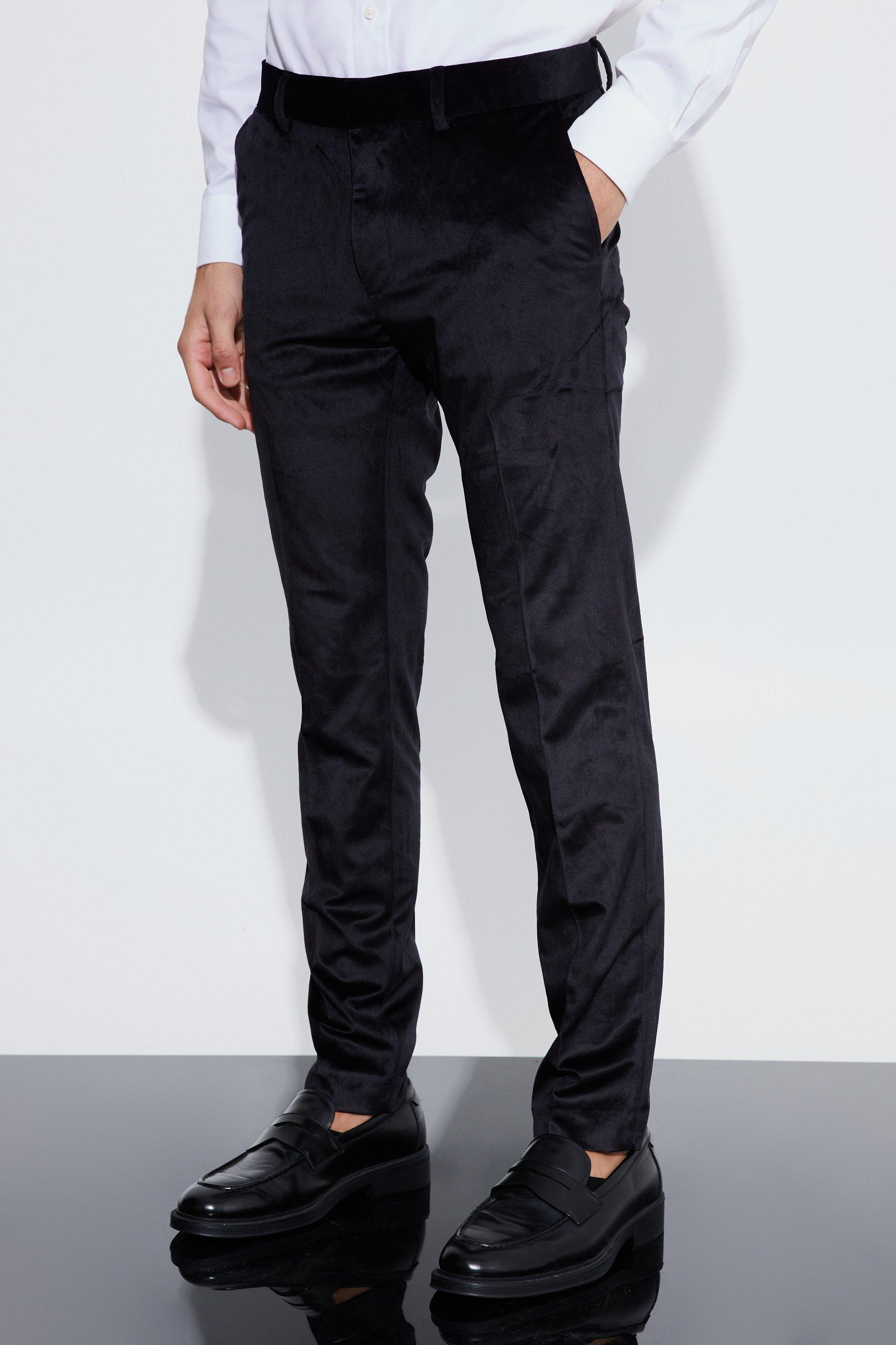 Black Velours Skinny Fit Pantalons