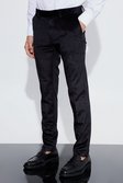 Black Skinny Velvet Suit Pants