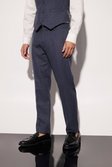 Navy Slim Wool Tweed Suit Pants