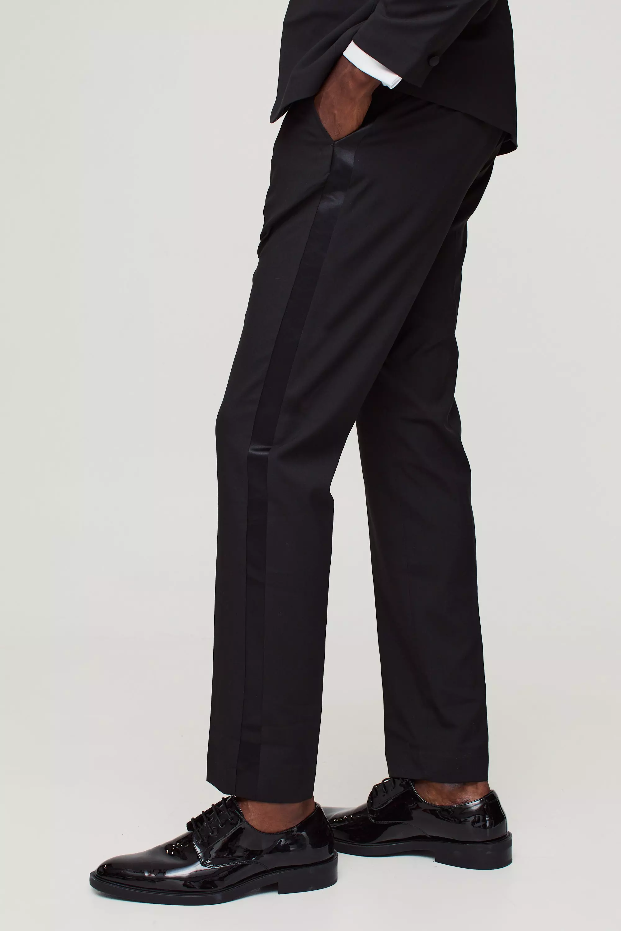 Skinny Tuxedo Suit Pants Black