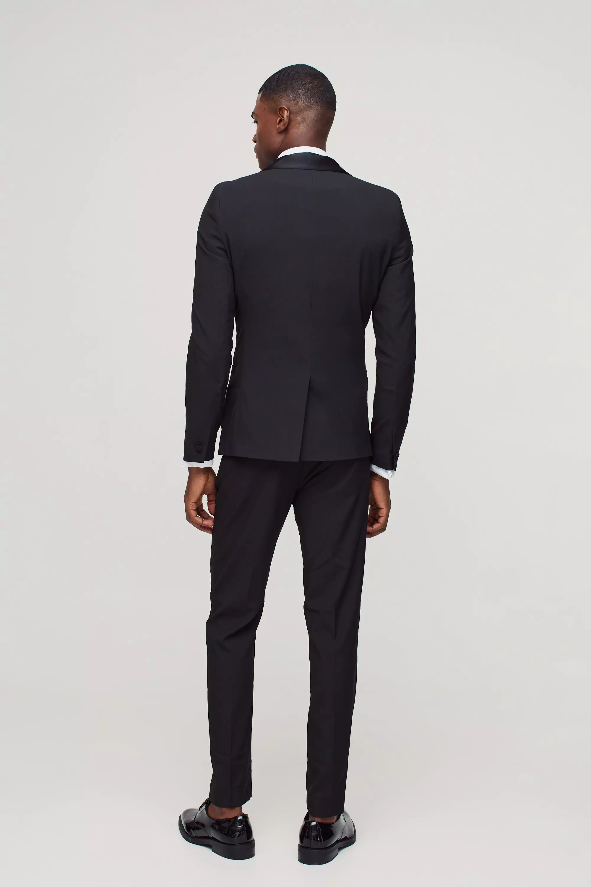 Pantaloni Completo Da Smoking Skinny Fit, Black immagine alternativa