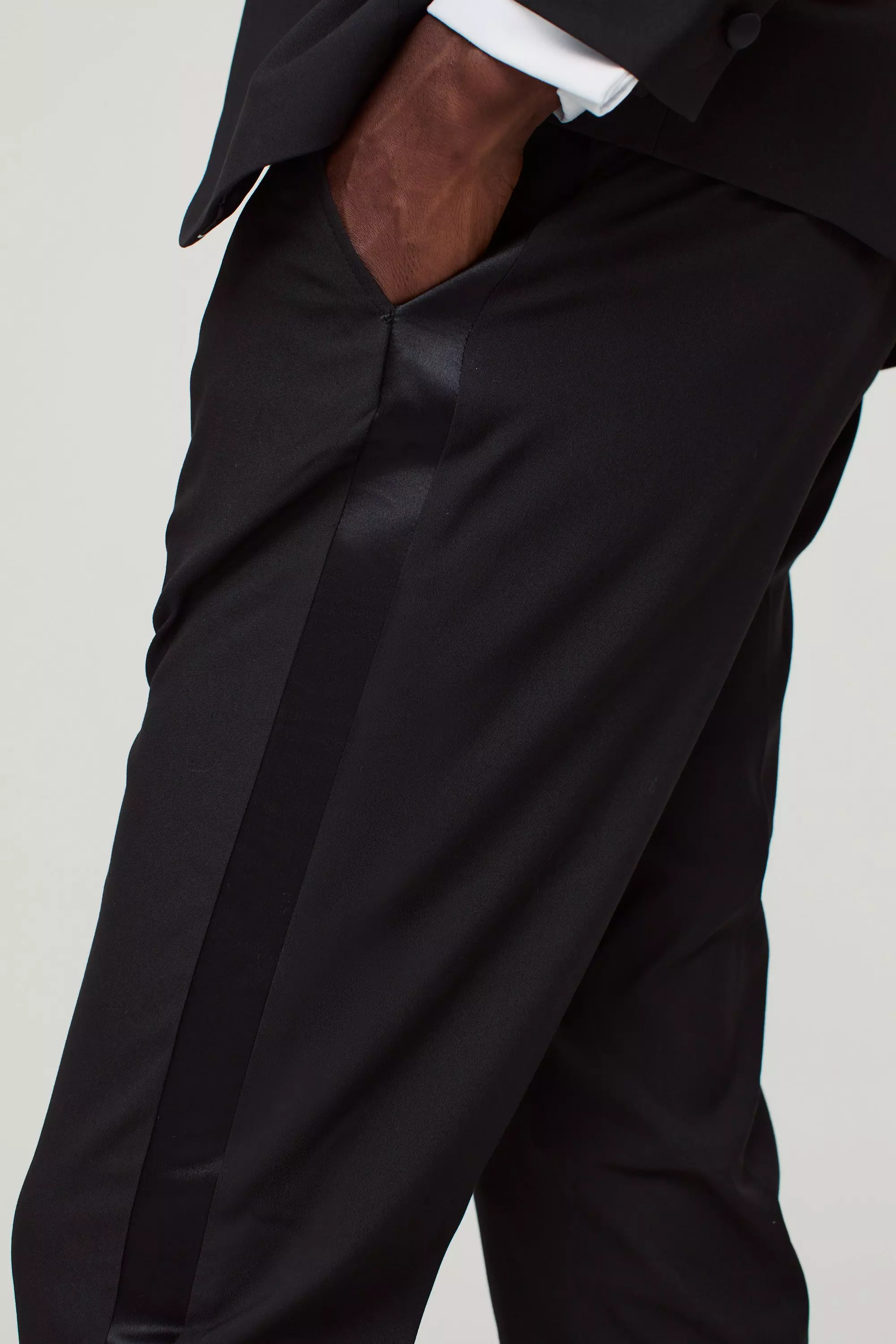 Pantaloni Completo Da Smoking Skinny Fit, Black immagine alternativa
