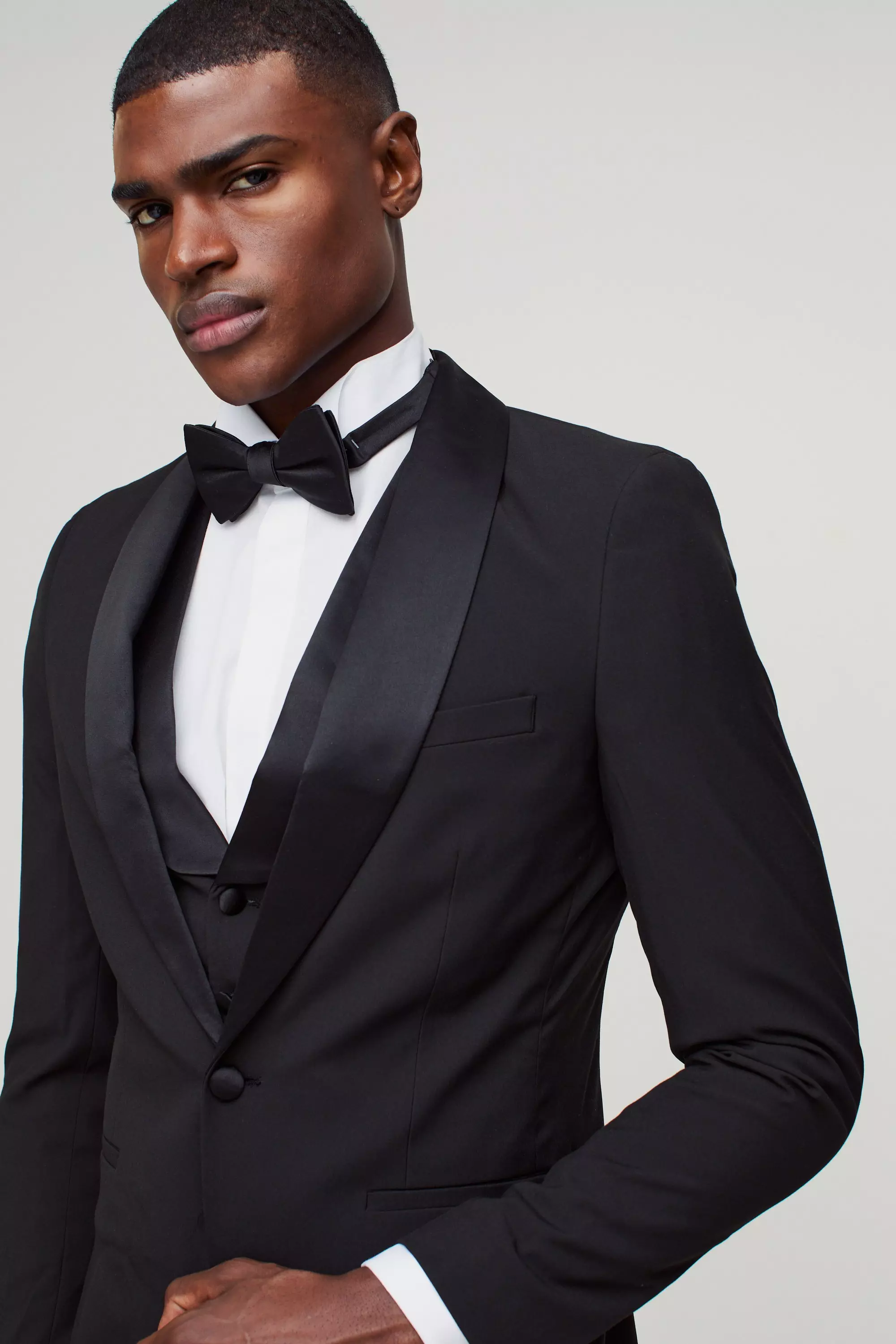 Skinny Tuxedo Single Breasted Suit Jacket | boohooMAN USA