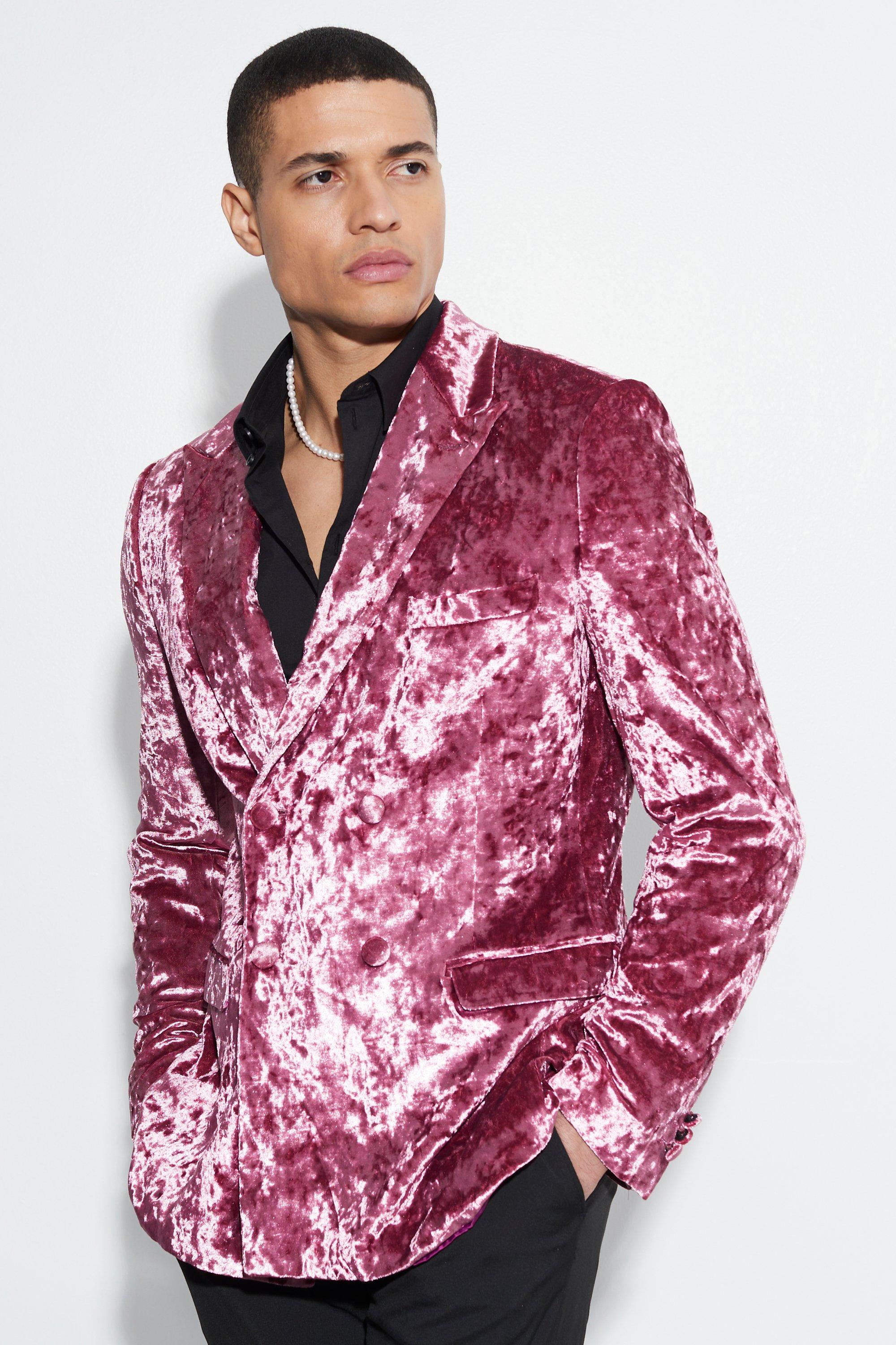 Pink velvet mens clearance blazer