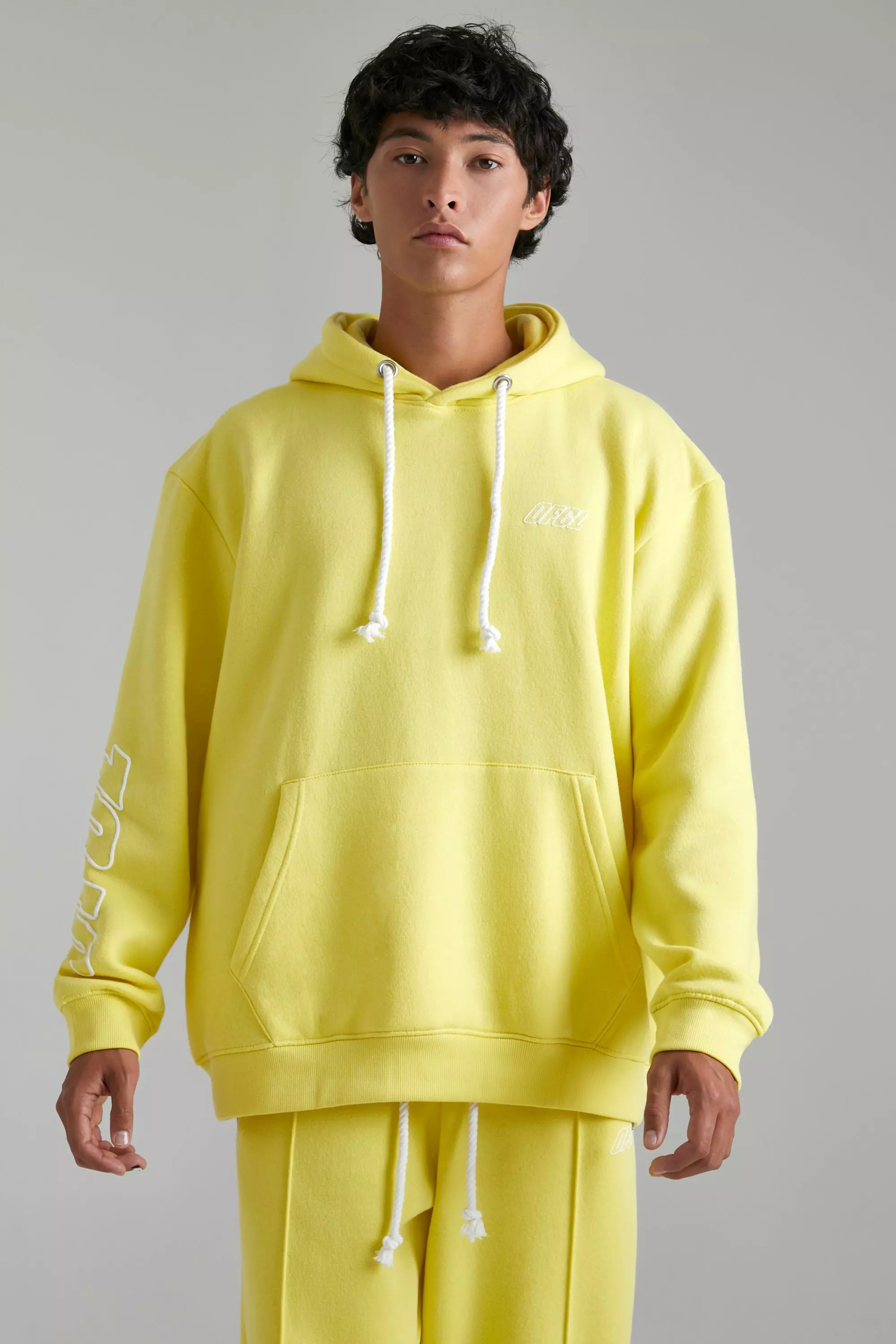 Boohooman yellow hoodie sale