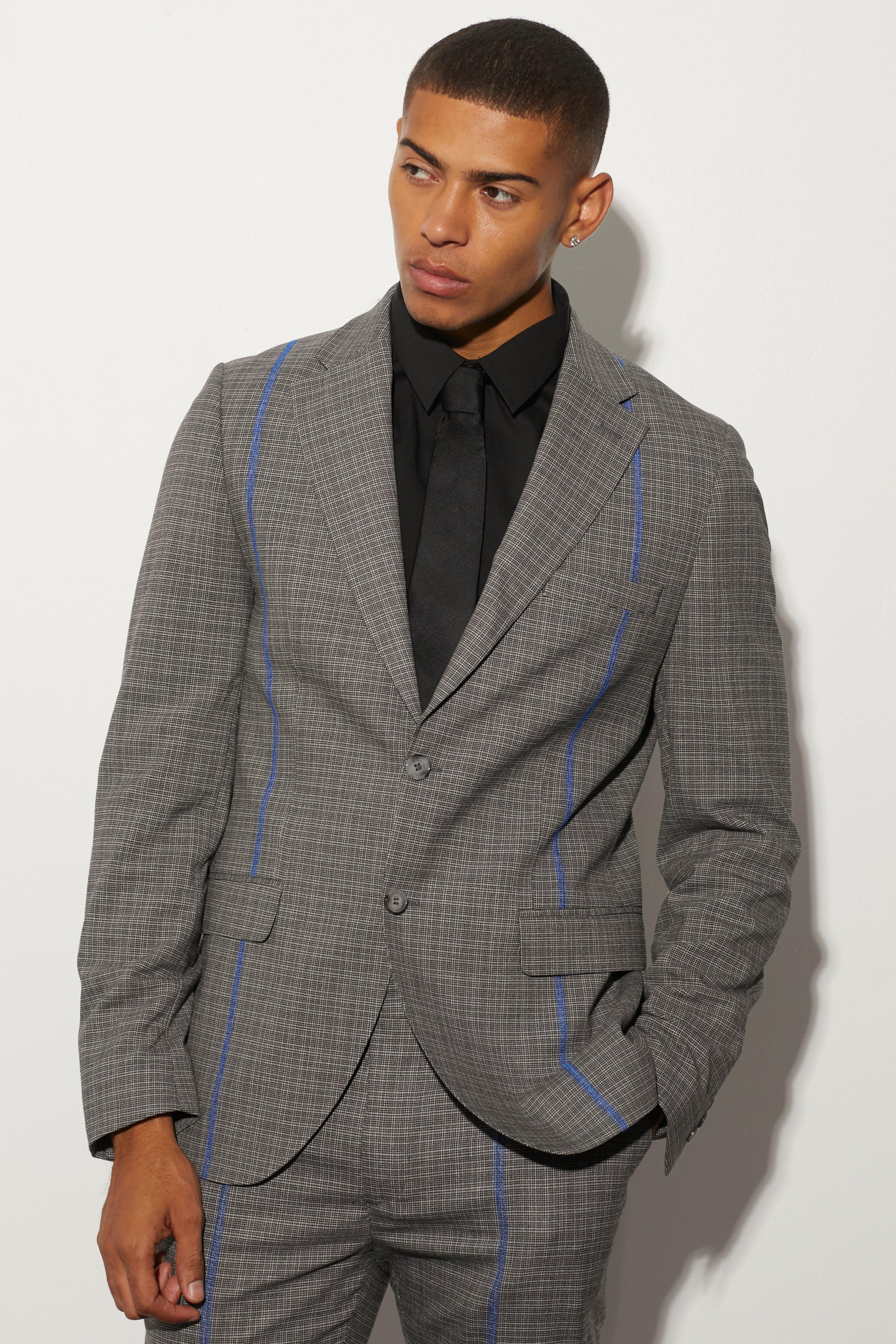 Men's Black Plaid Suits | boohooMAN USA Men's Black Plaid Suits | boohooMAN USA