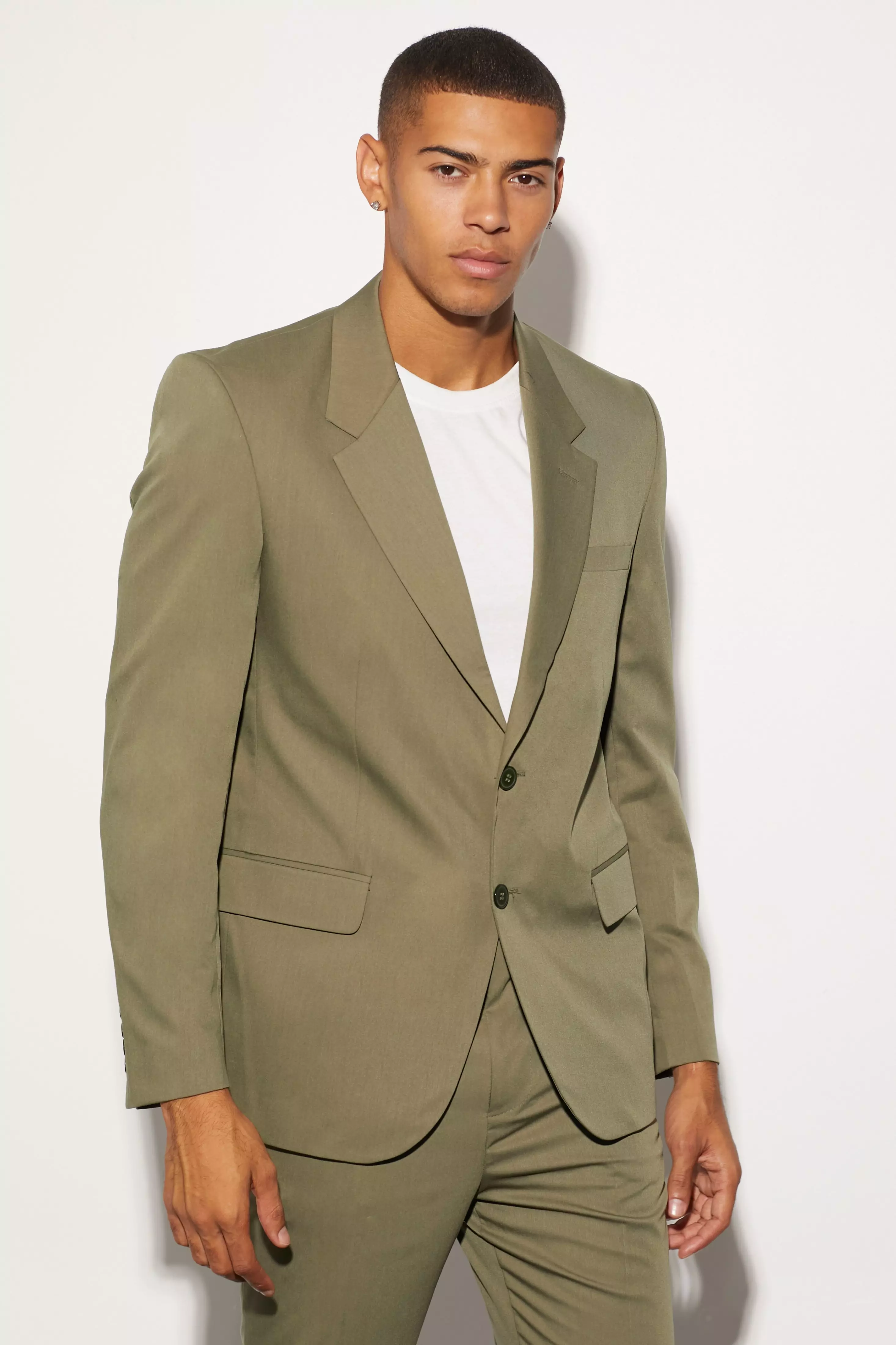 Giacca Completo A Monopetto Squadrata Oversize, Olive immagine alternativa