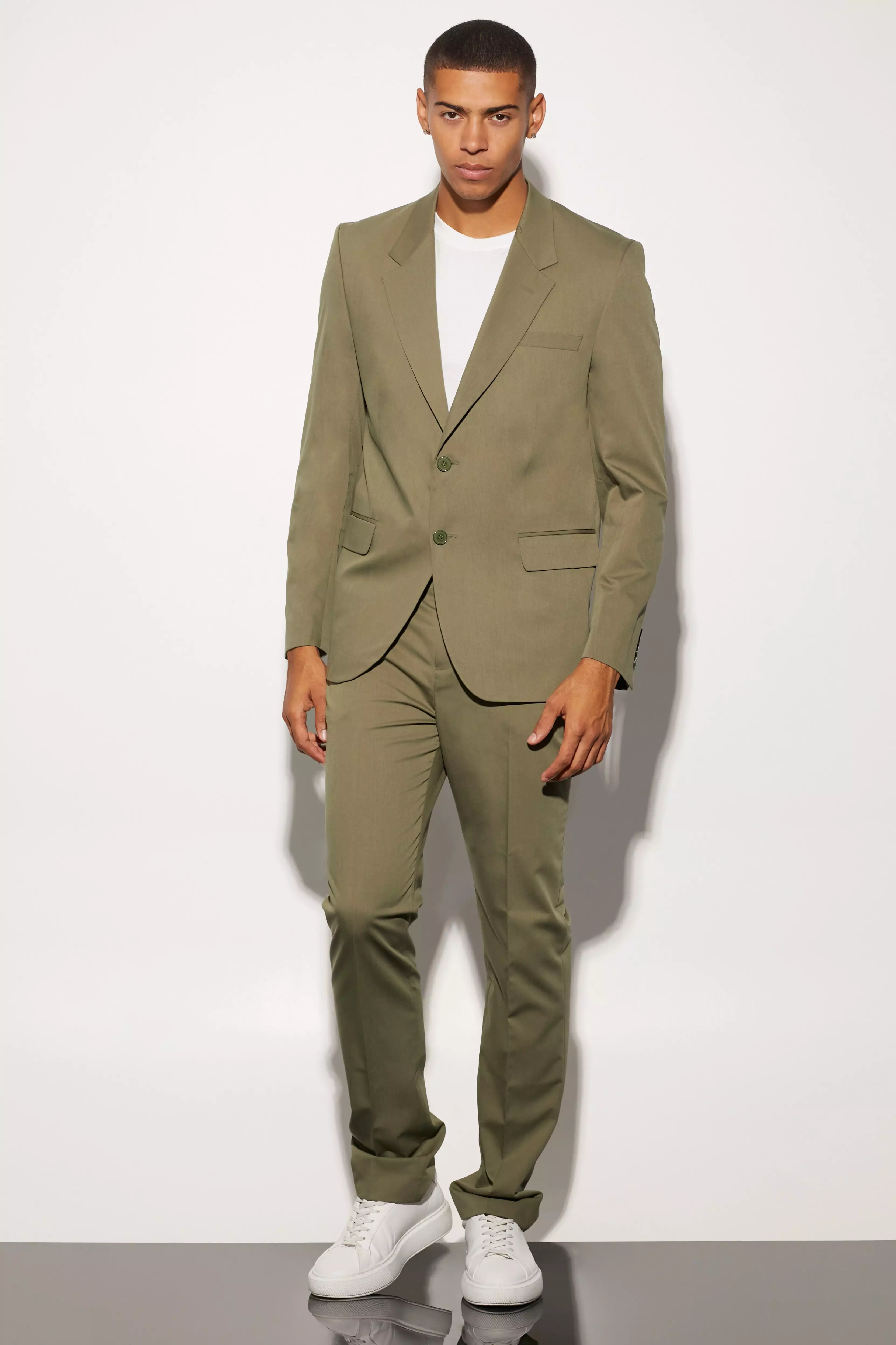 Giacca Completo A Monopetto Squadrata Oversize, Olive immagine alternativa