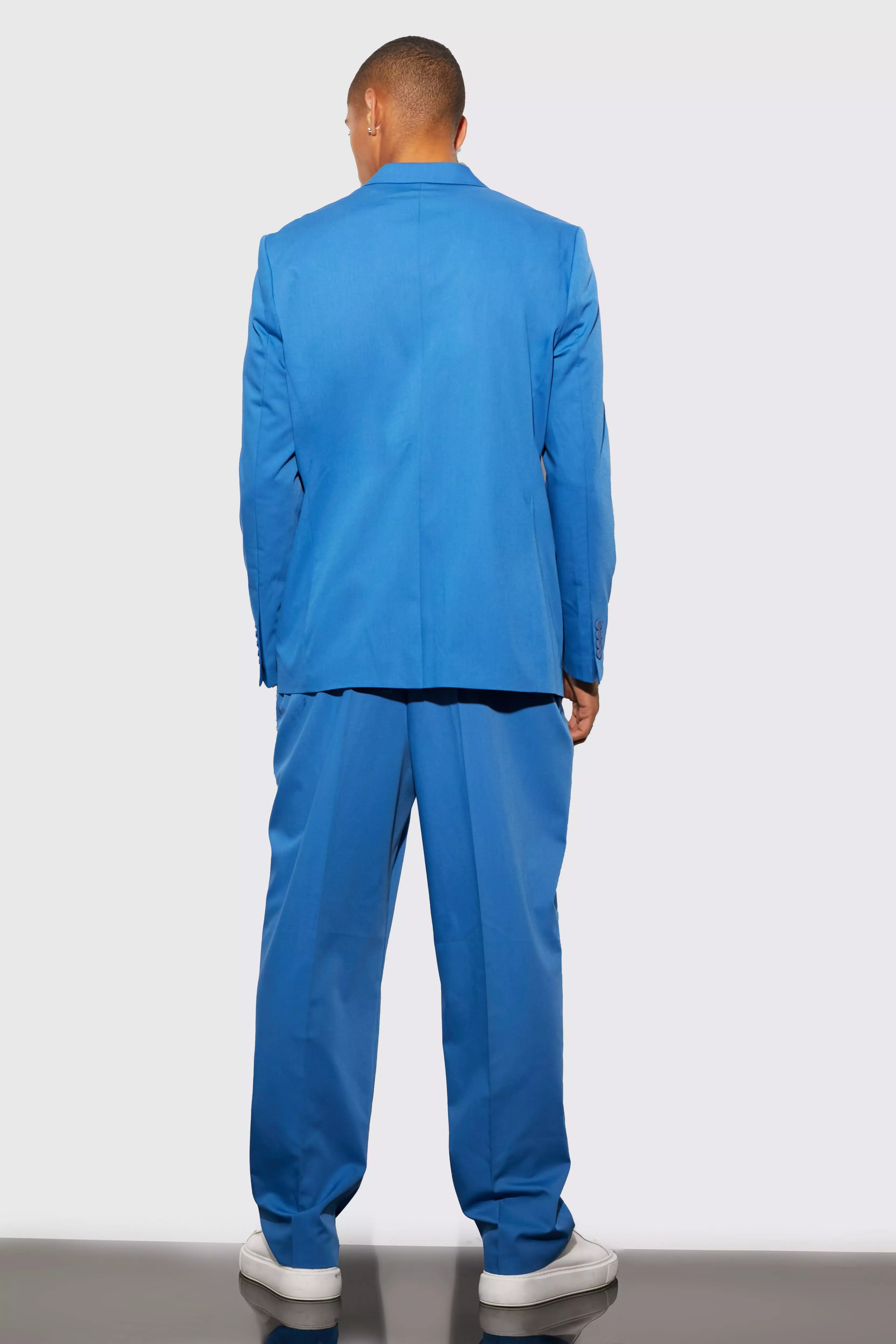 Marine blue Baggy Colbert Met Enkele Rij Knopen alternatieve afbeelding