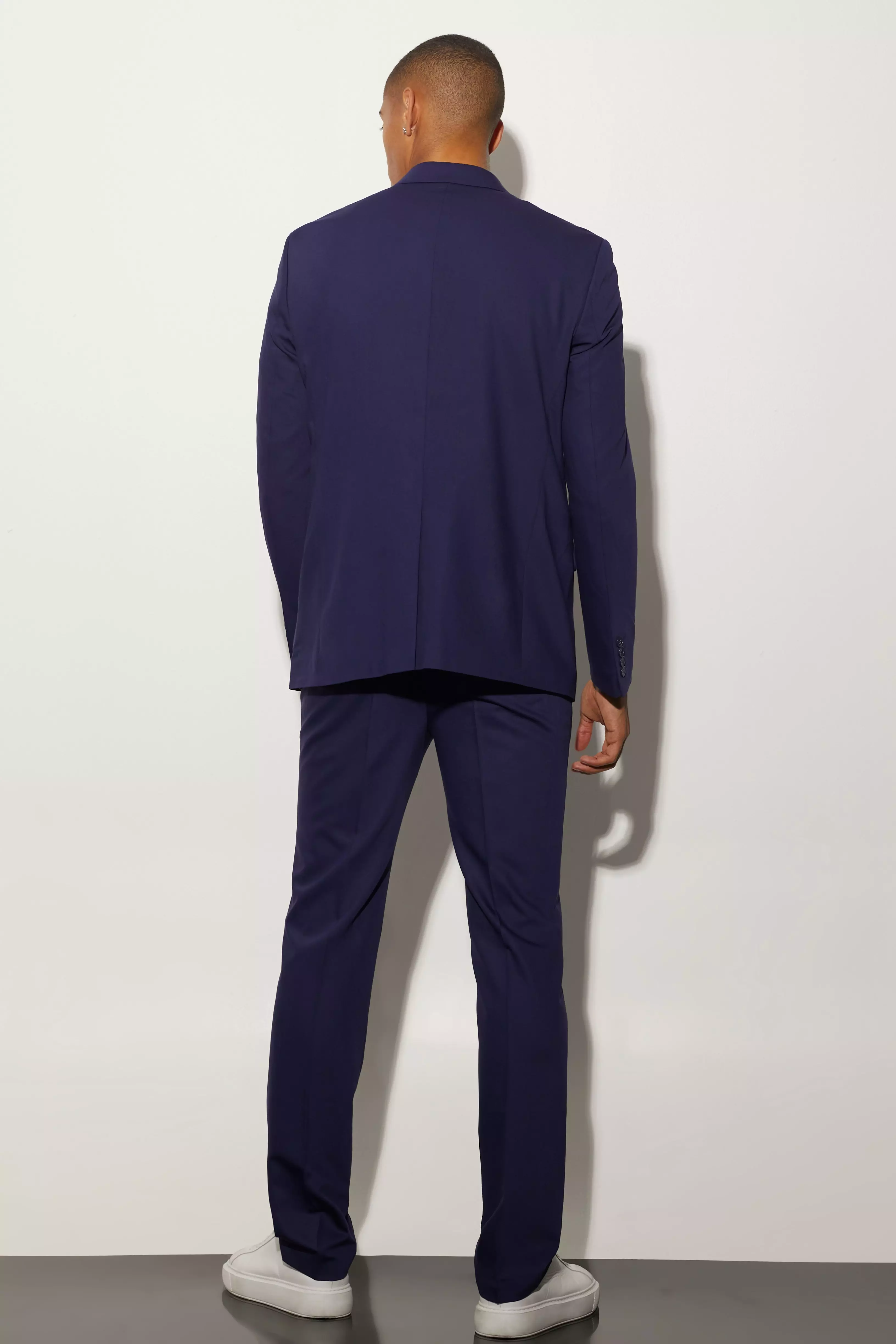 Navy Oversized Boxy Colbert Met Enkele Rij Knopen alternatieve afbeelding