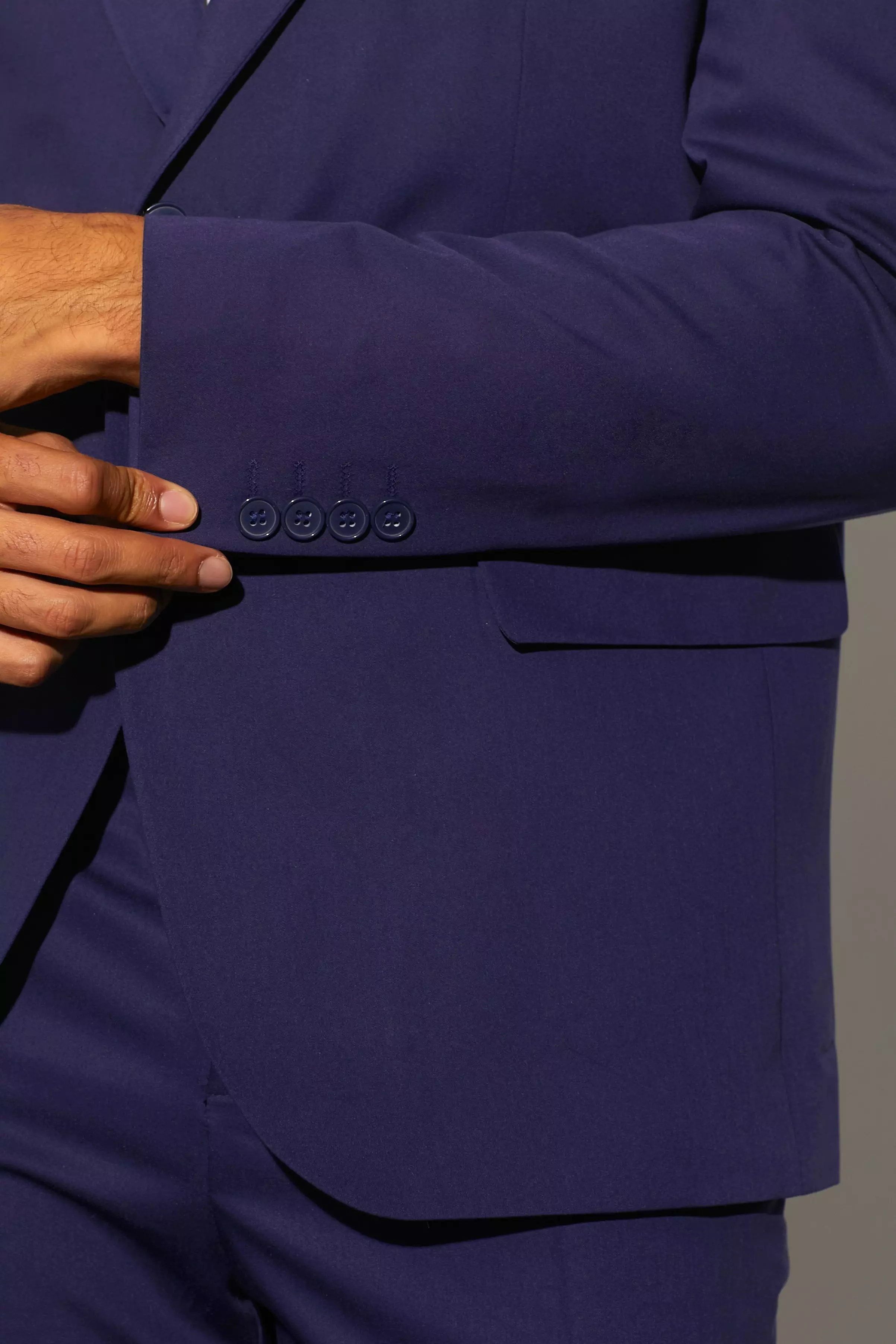 Navy Oversized Boxy Colbert Met Enkele Rij Knopen alternatieve afbeelding