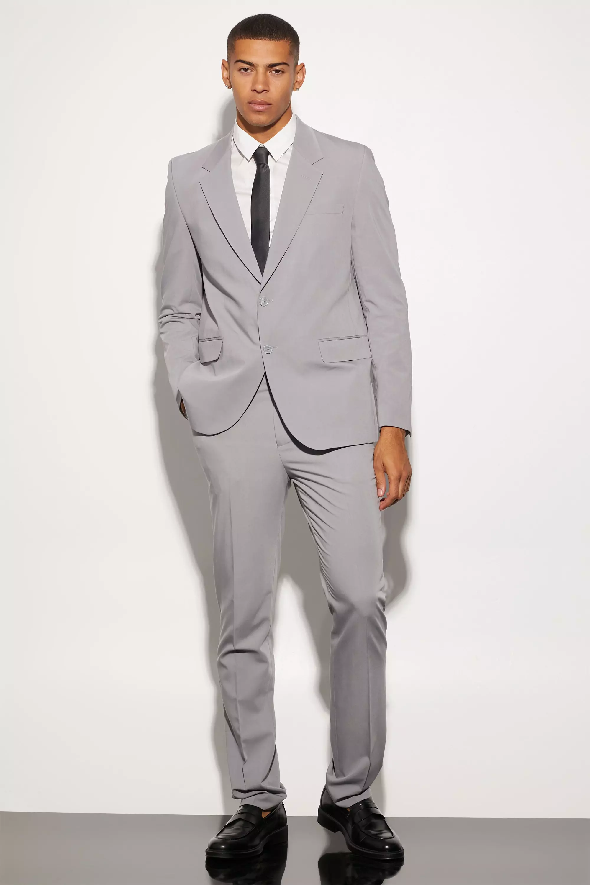 Grey Oversized Boxy Single Breasted Suit Jacket alternative image