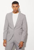 Skinny Anzugjacke mit Schal-Revers, Grey
