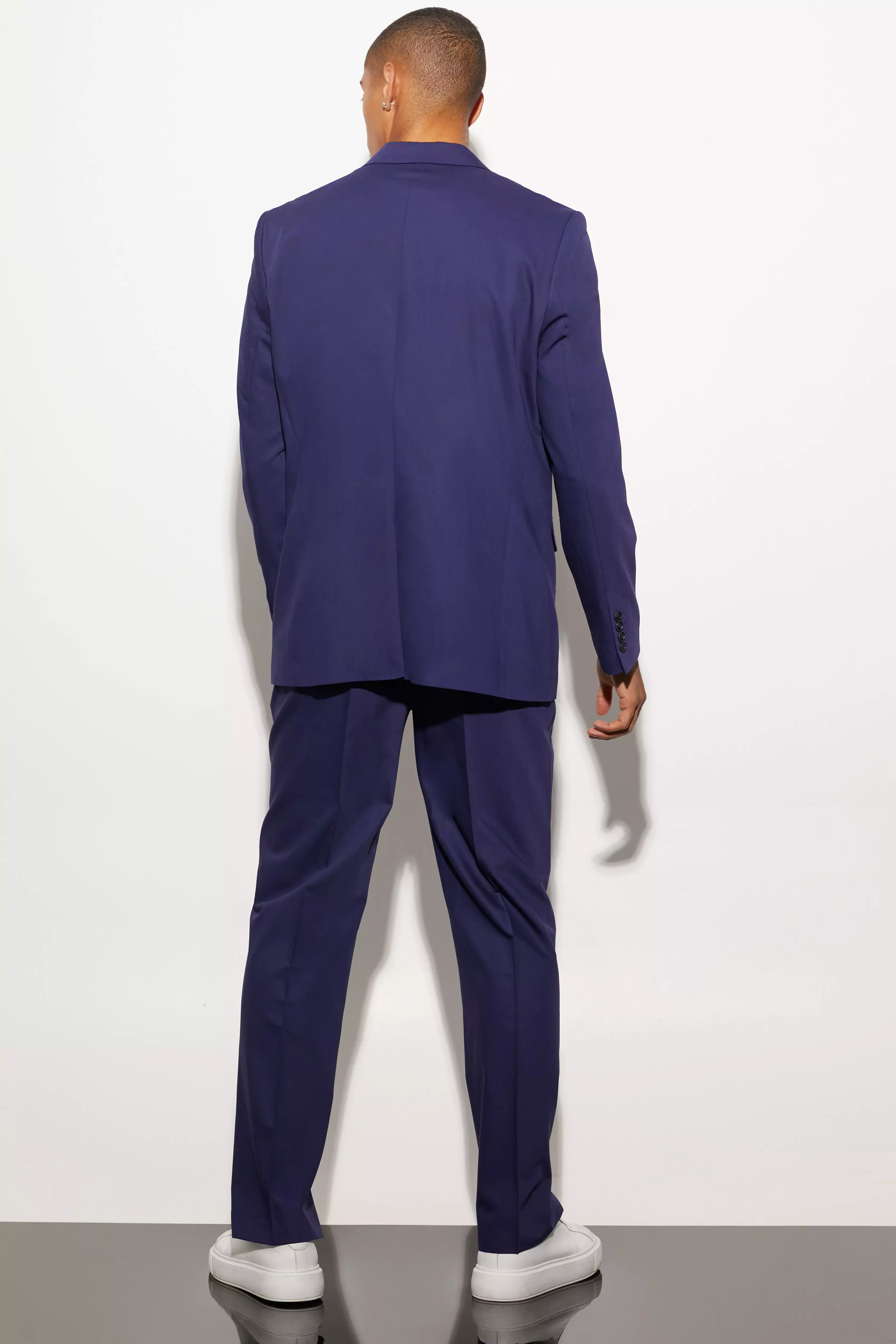 Navy Relaxed Fit Single Breasted Suit Jacket alternative image
